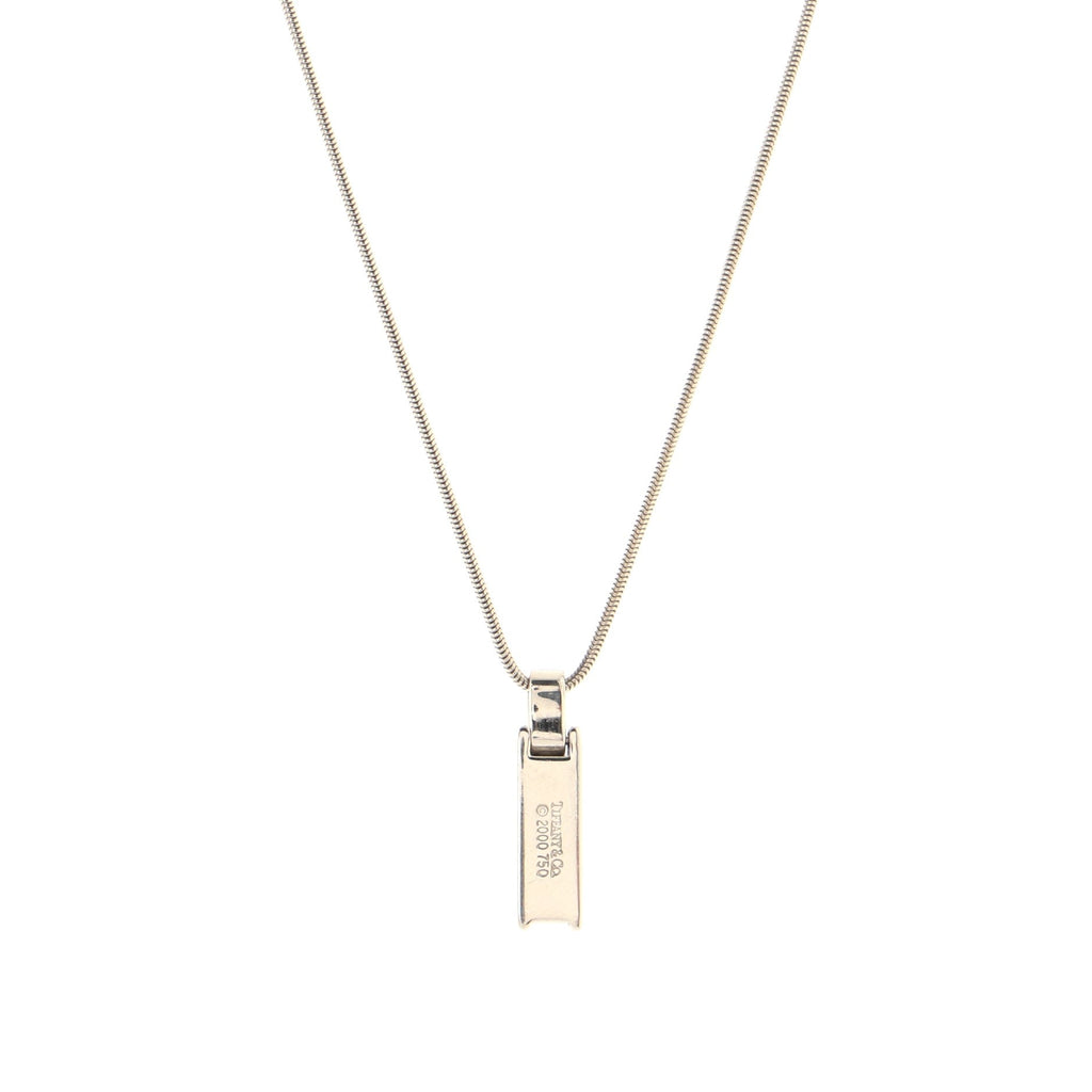 Atlas Bar Pendant Necklace 18K White Gold with Diamonds