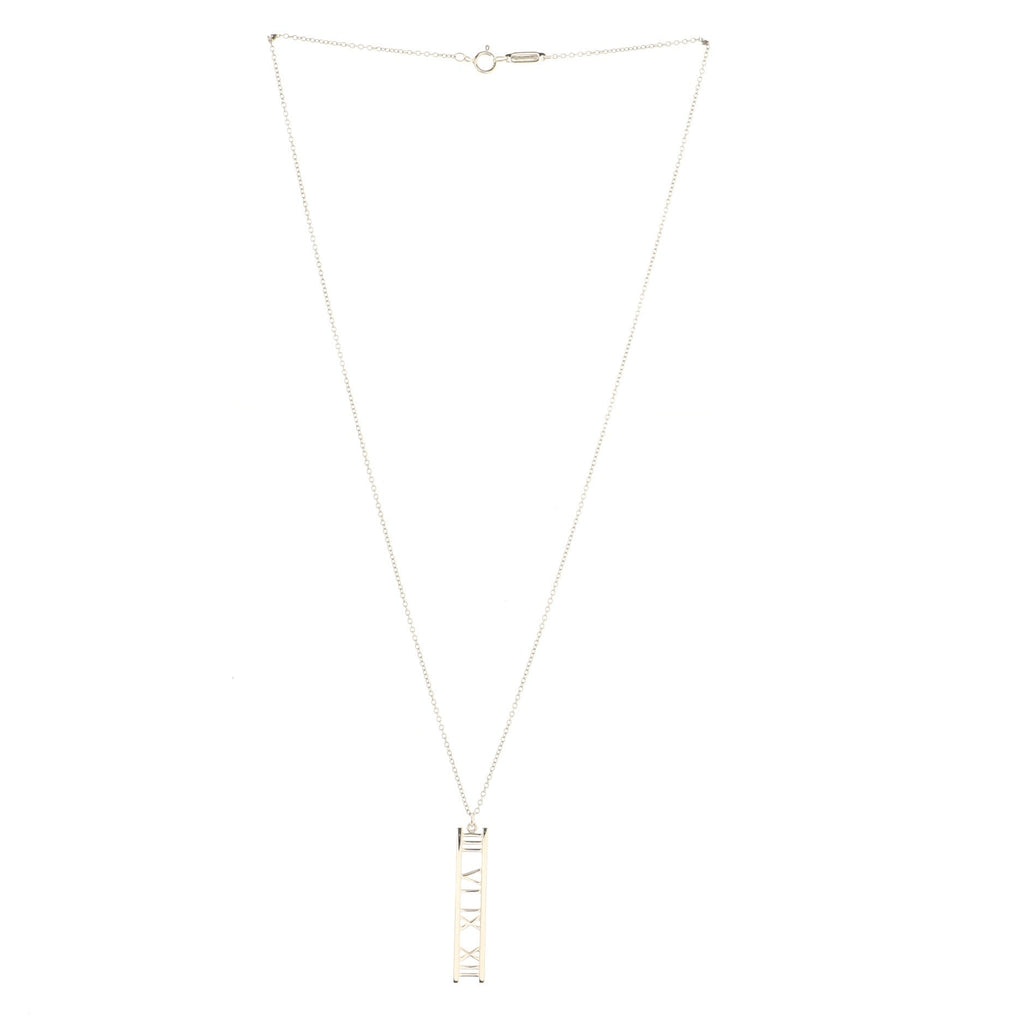 Atlas Bar Pendant Necklace 18K White Gold
