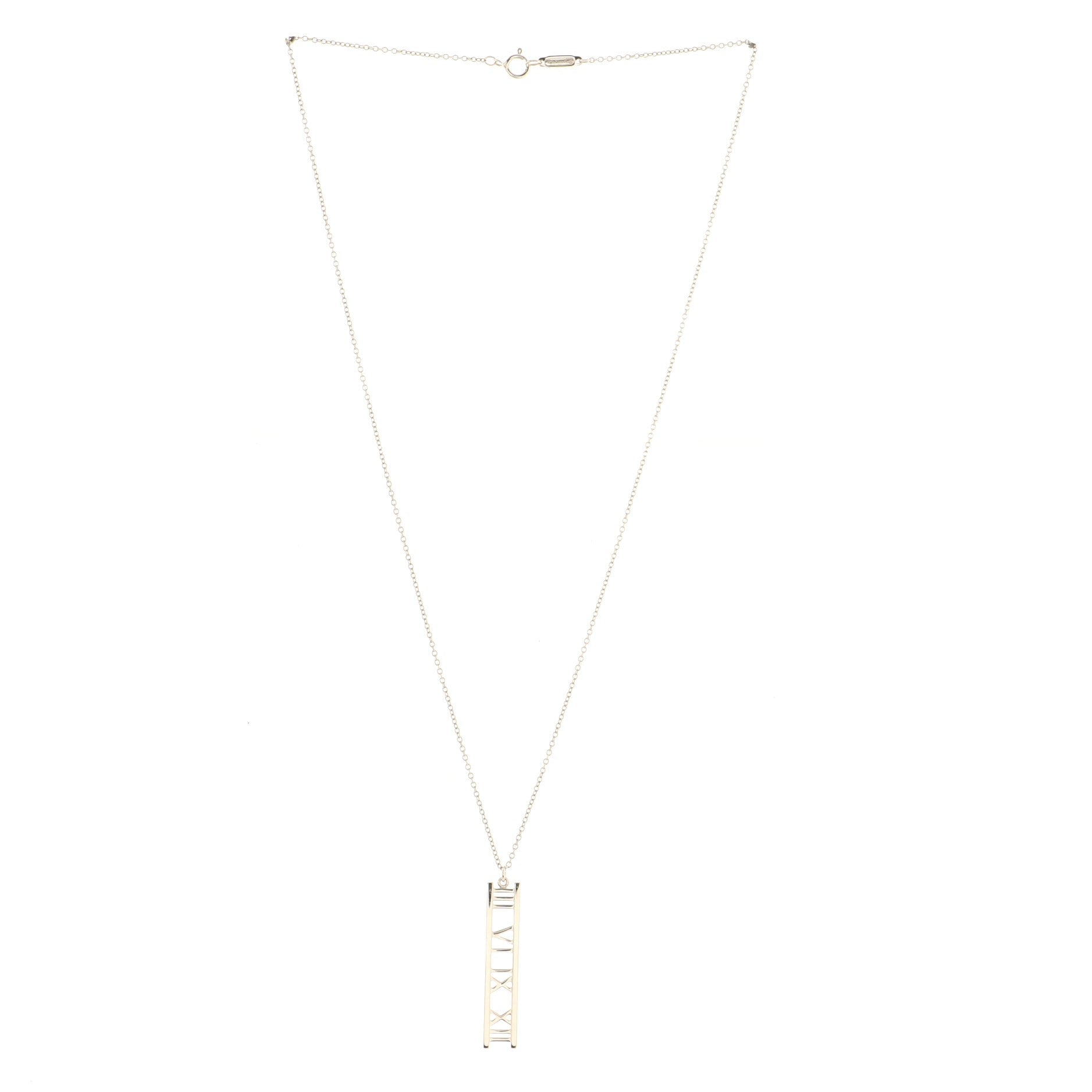 Atlas Bar Pendant Necklace 18K White Gold
