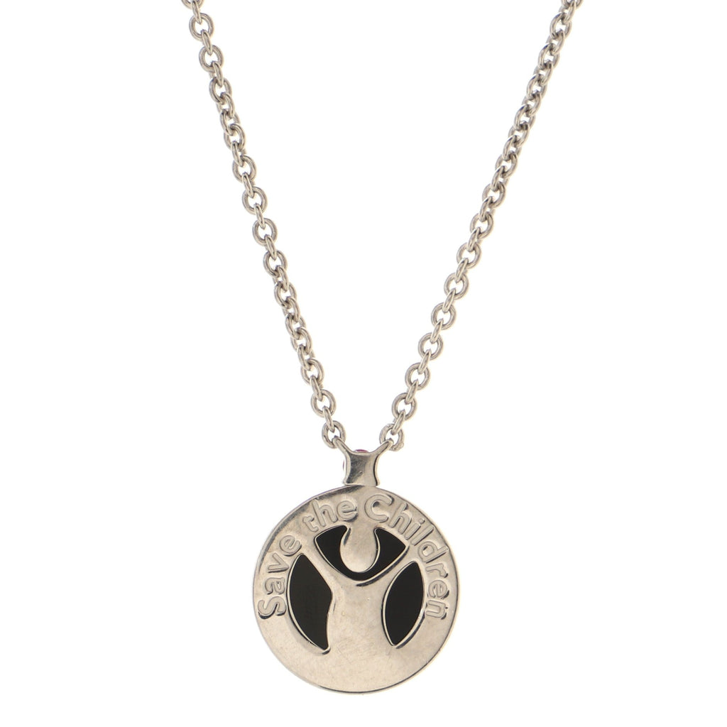 B.Zero1 Save the Children Pendant Necklace Sterling Silver with Onyx and Ruby