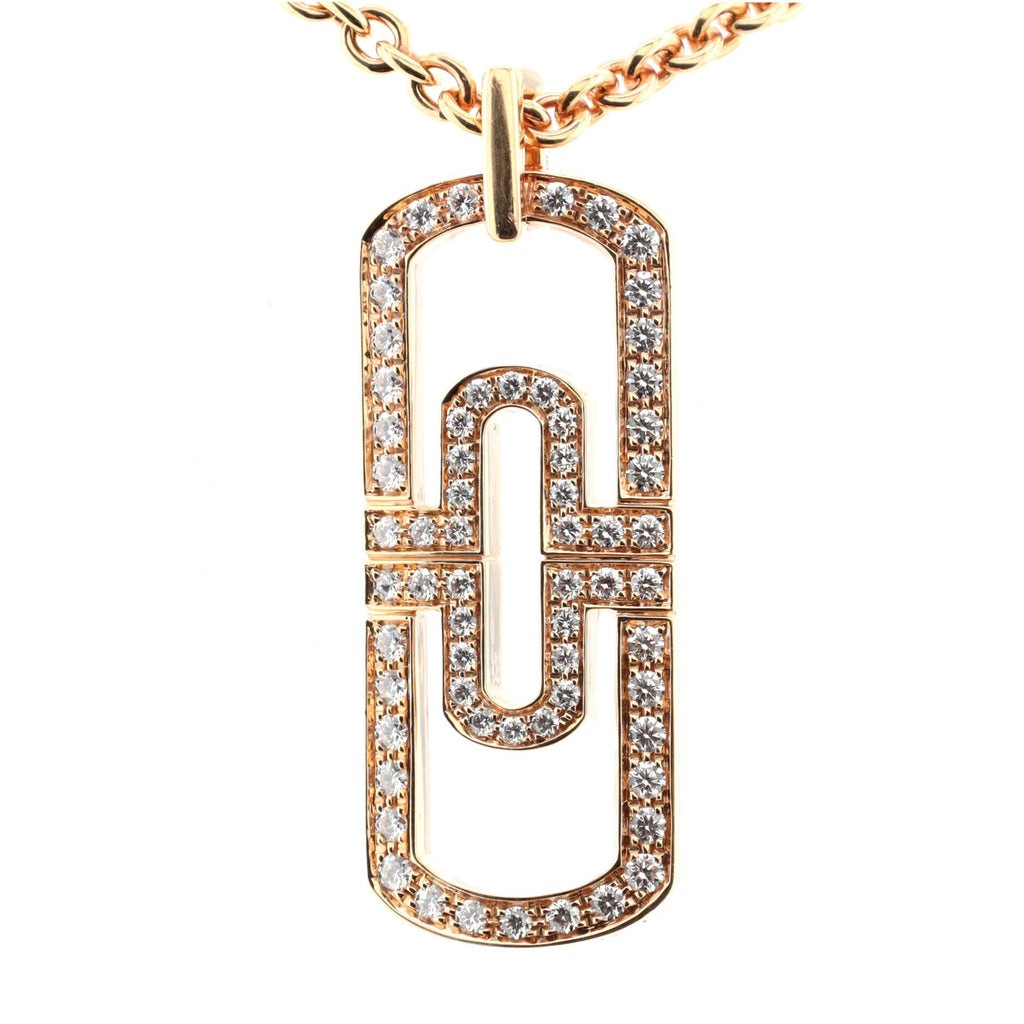 Parentesi Pendant Necklace Rose Gold and Diamonds