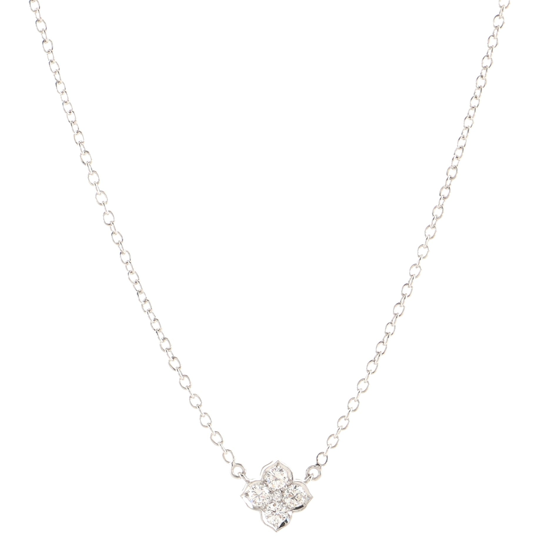 Hindu Pendant Necklace 18K White Gold with Diamonds