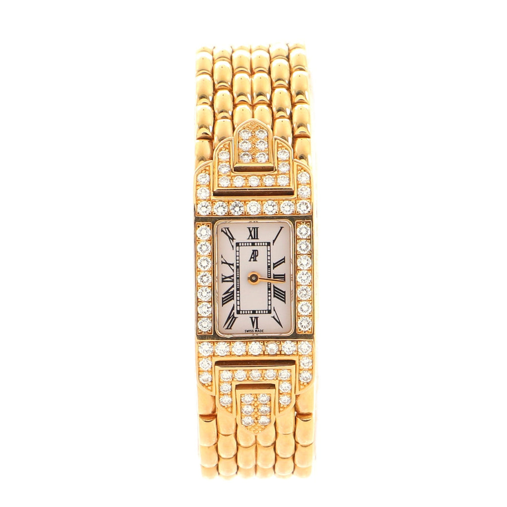 Charleston Quartz Watch Yellow Gold with Diamond Bezel 15