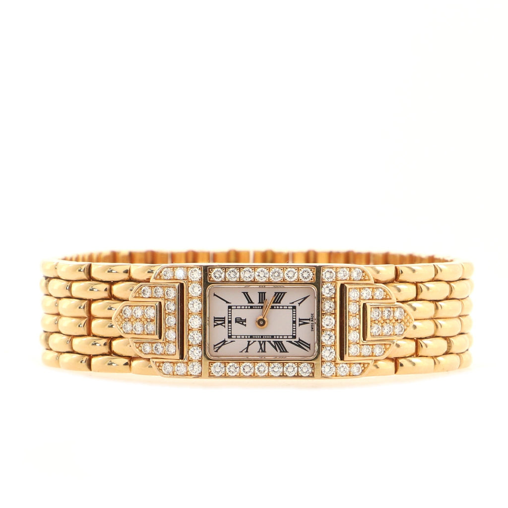Charleston Quartz Watch Yellow Gold with Diamond Bezel 15