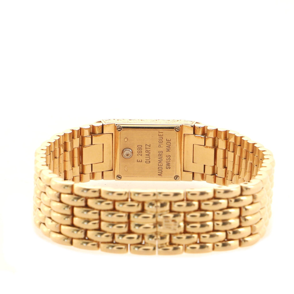 Charleston Quartz Watch Yellow Gold with Diamond Bezel 15