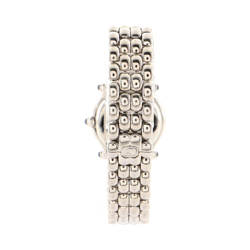 Happy Sport Quartz Watch Stainless Steel with Floating Diamonds and Mother of Pear 27