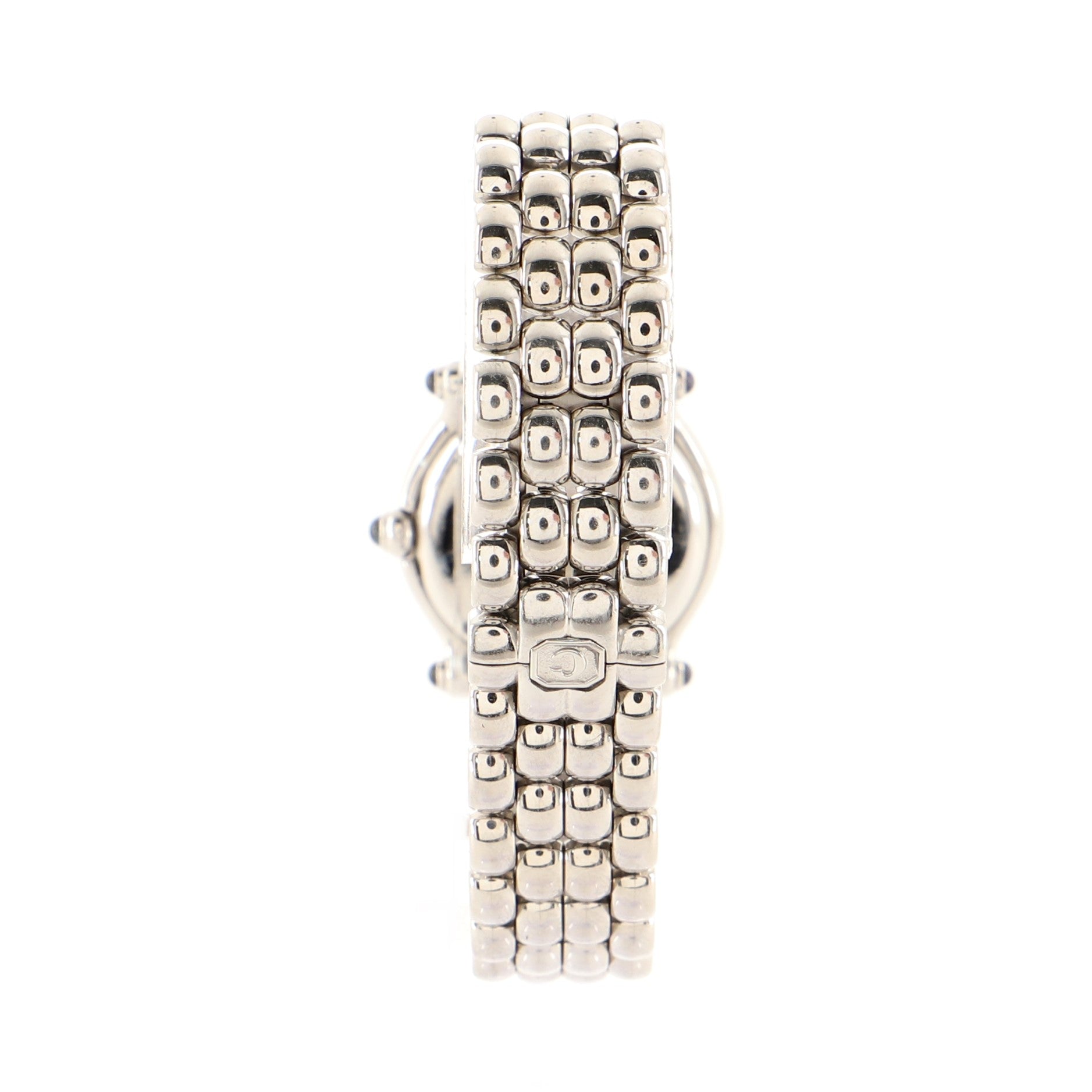 Happy Sport Quartz Watch Stainless Steel with Floating Diamonds and Mother of Pear 27