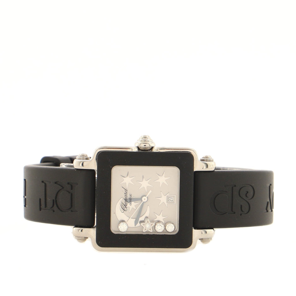 Be Happy 2 Quartz Watch Stainless Steel and Rubber with Floating Diamonds 27