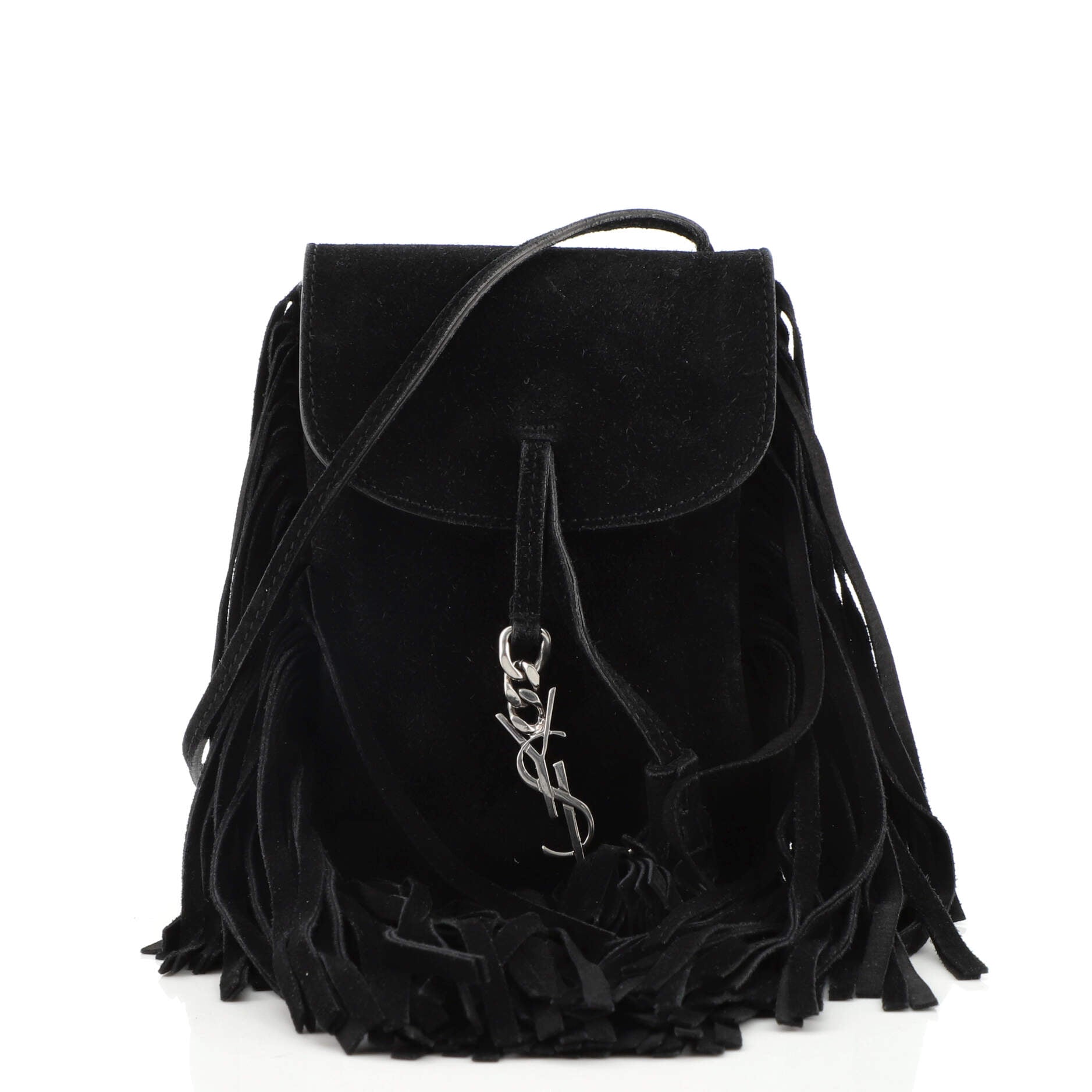 Anita Flat Fringe Crossbody Bag Suede Mini