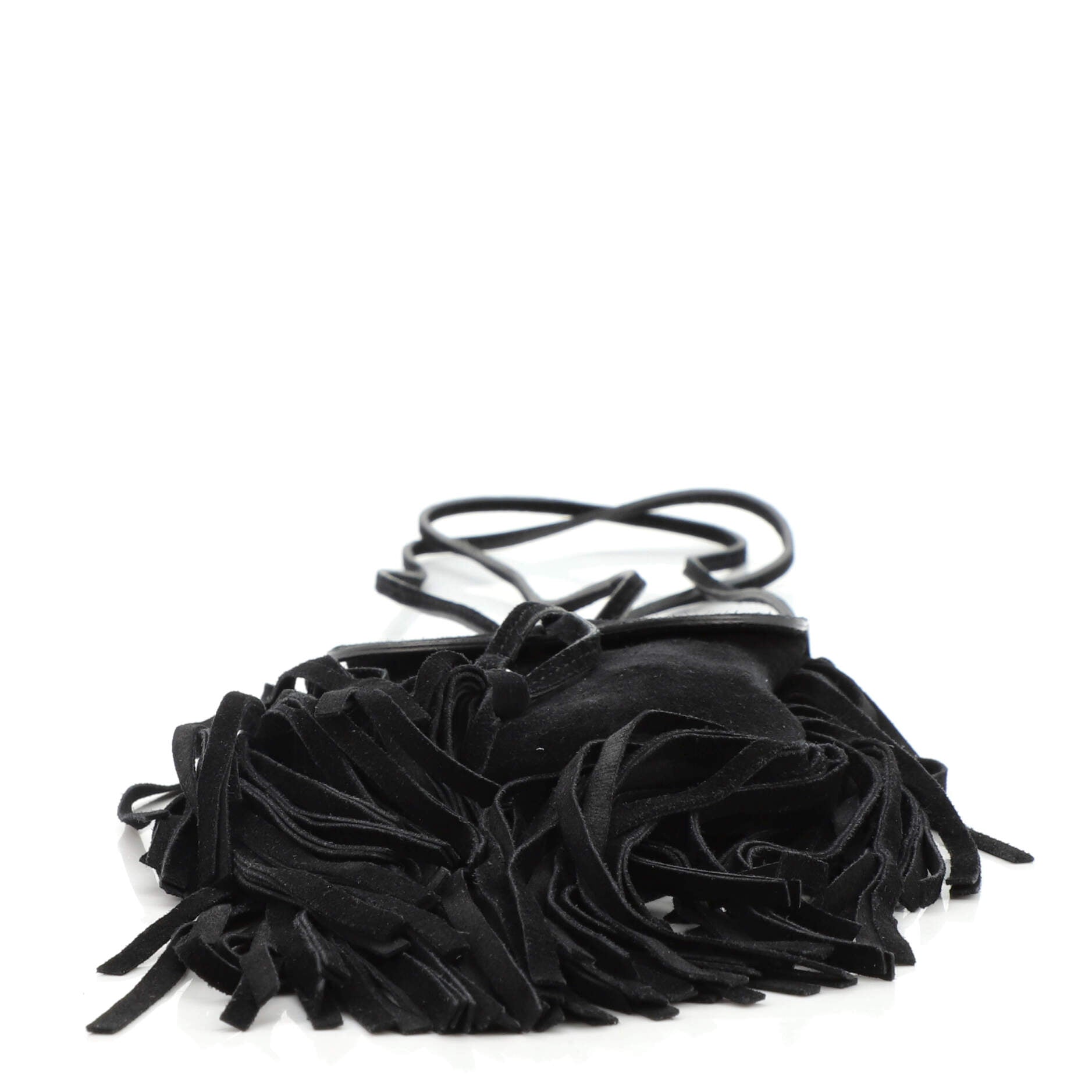 Anita Flat Fringe Crossbody Bag Suede Mini