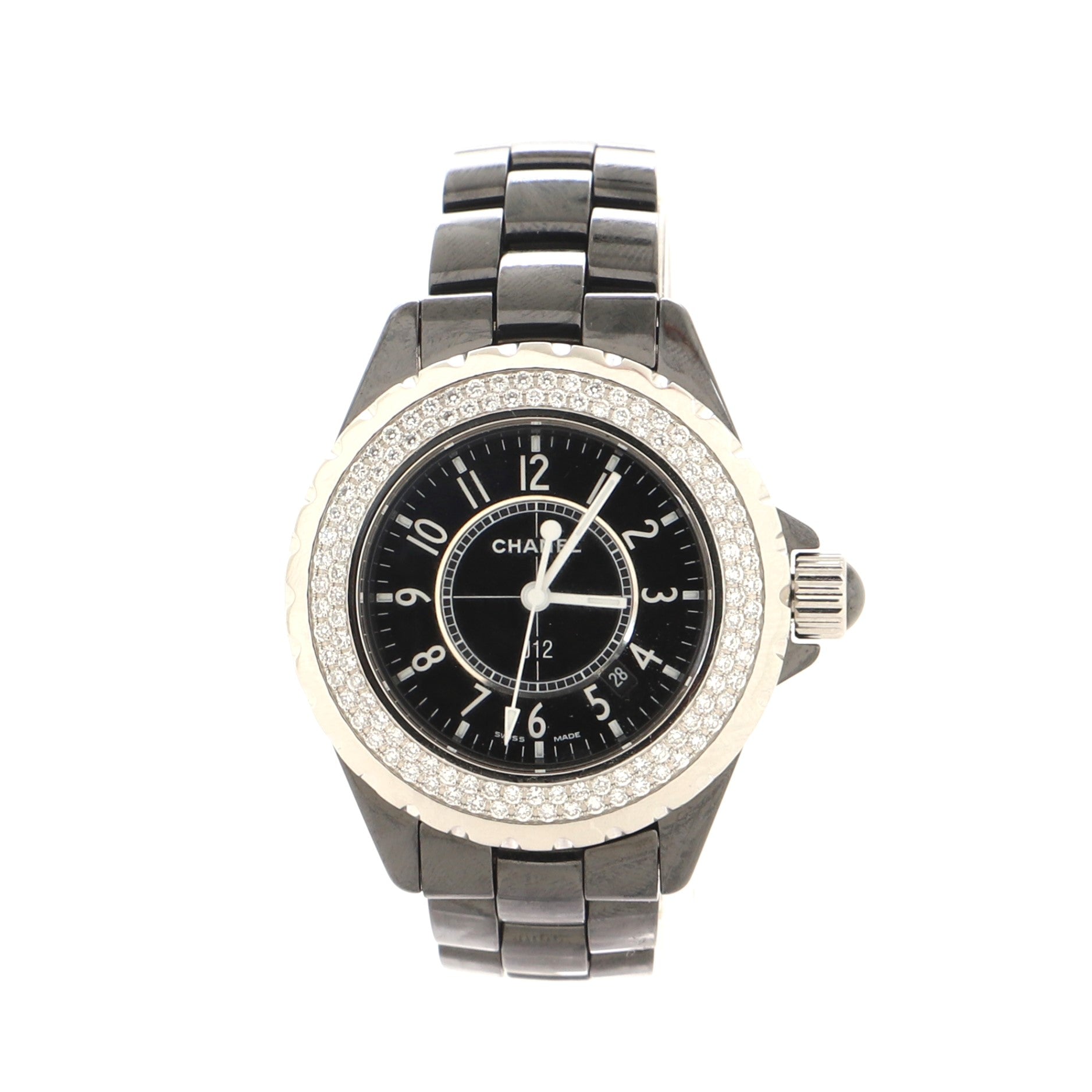J12 Quartz Watch Ceramic and Stainless Steel with Diamond Bezel and Markers 33