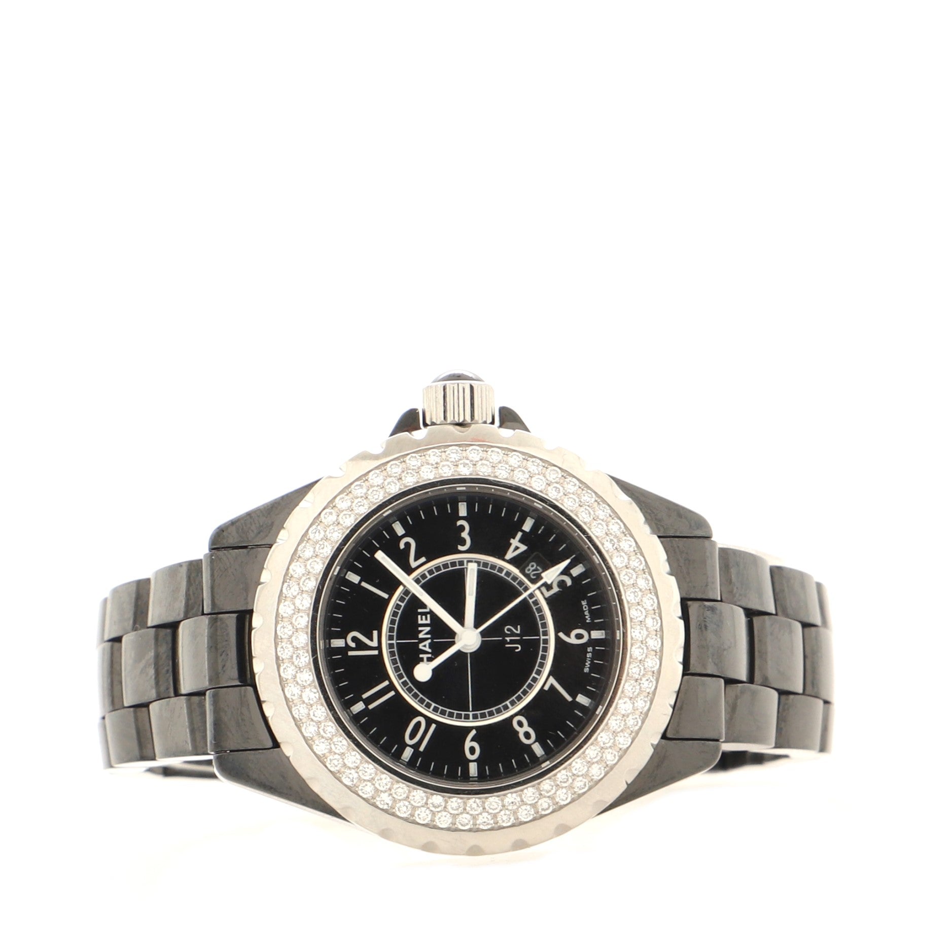 J12 Quartz Watch Ceramic and Stainless Steel with Diamond Bezel and Markers 33
