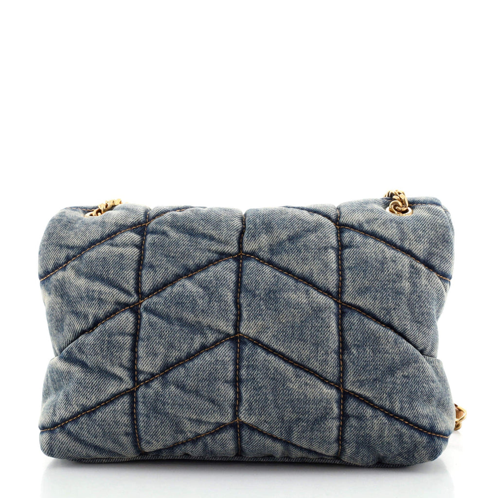 LouLou Puffer Shoulder Bag Quilted Vintage Denim Mini