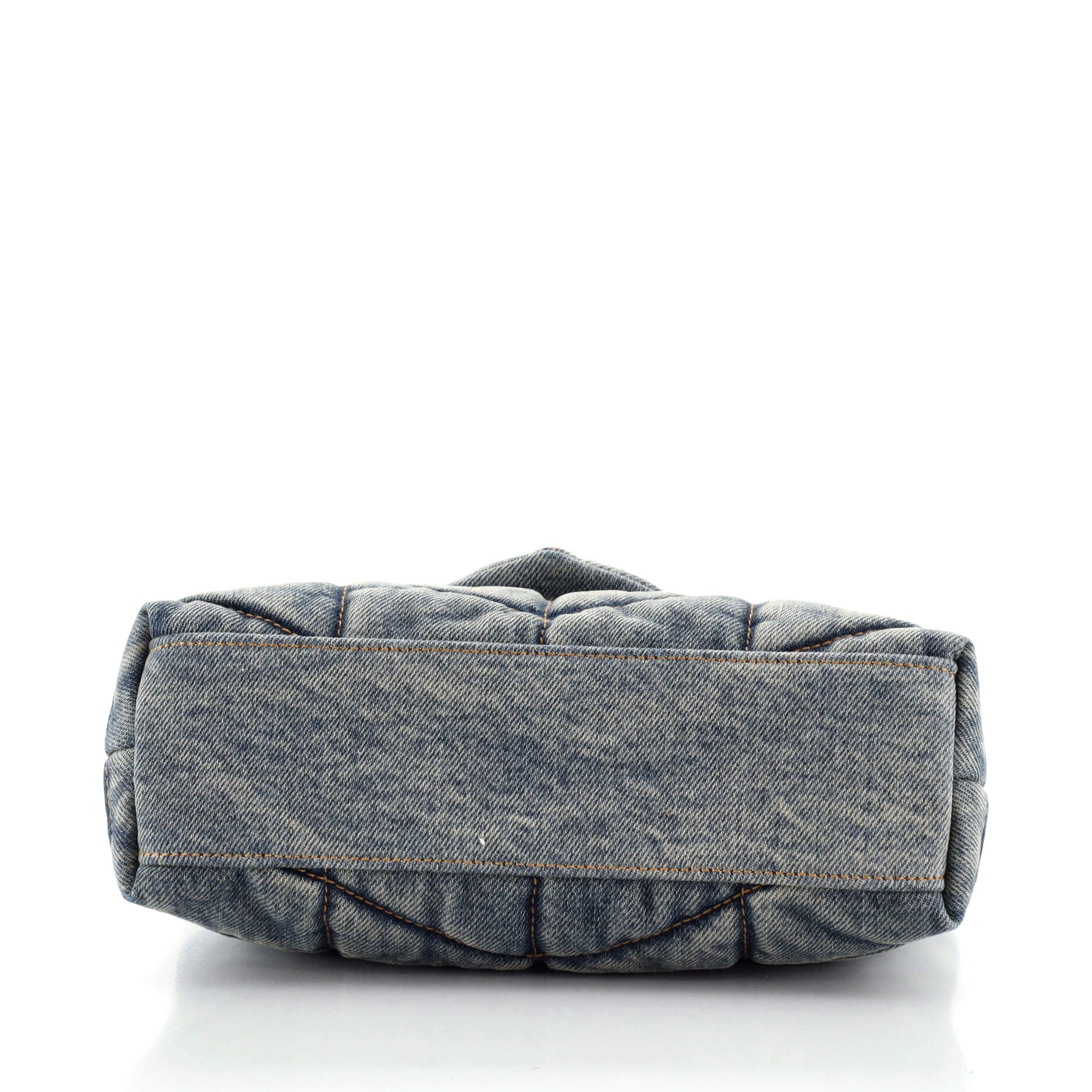 LouLou Puffer Shoulder Bag Quilted Vintage Denim Mini