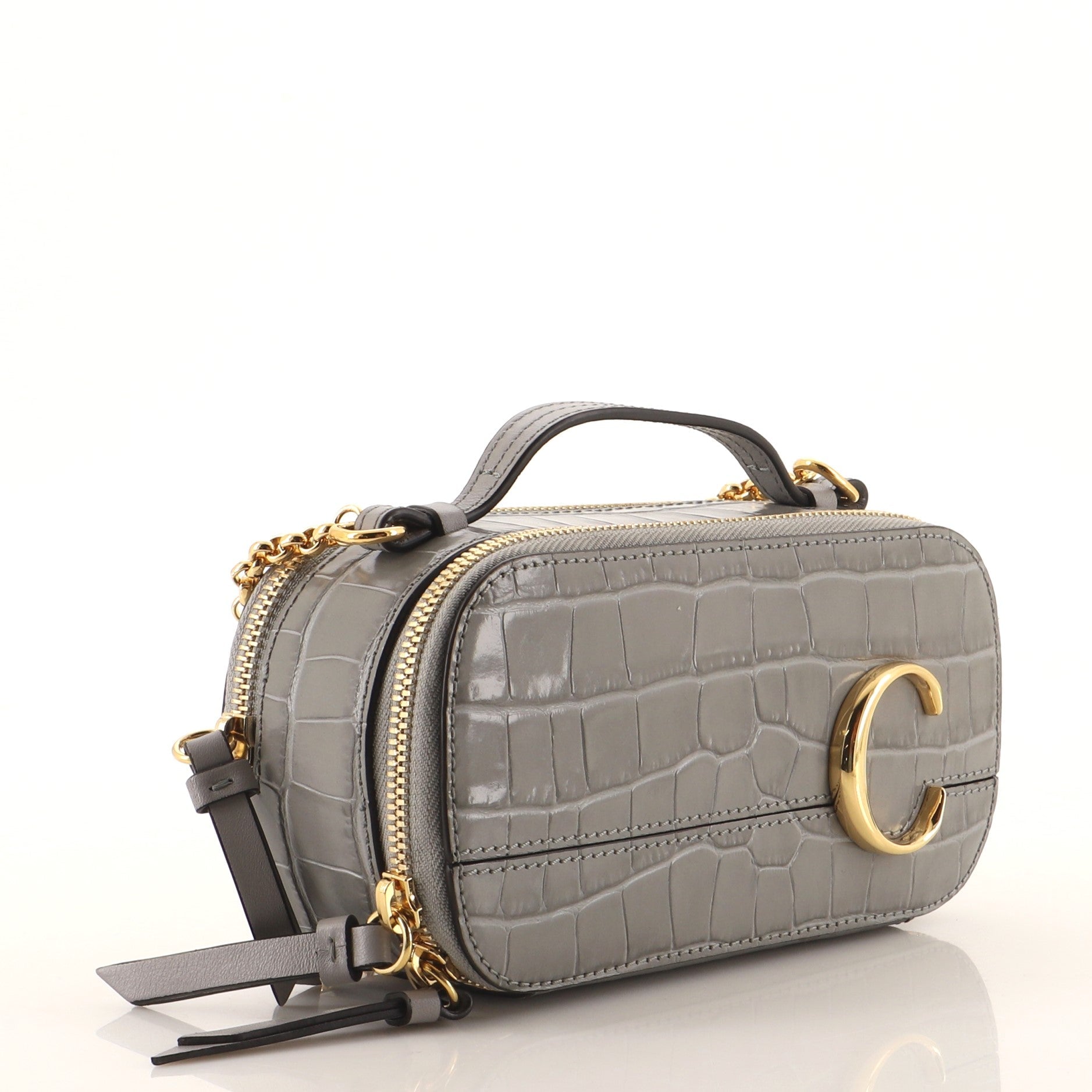 C Vanity Bag Crocodile Embossed Leather Mini