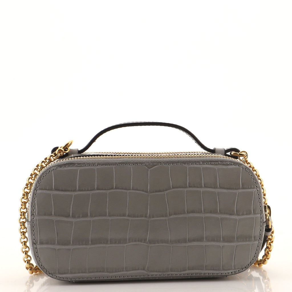 C Vanity Bag Crocodile Embossed Leather Mini