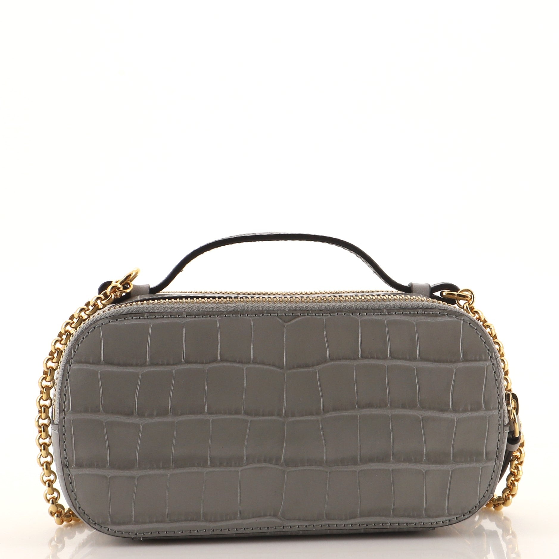 C Vanity Bag Crocodile Embossed Leather Mini