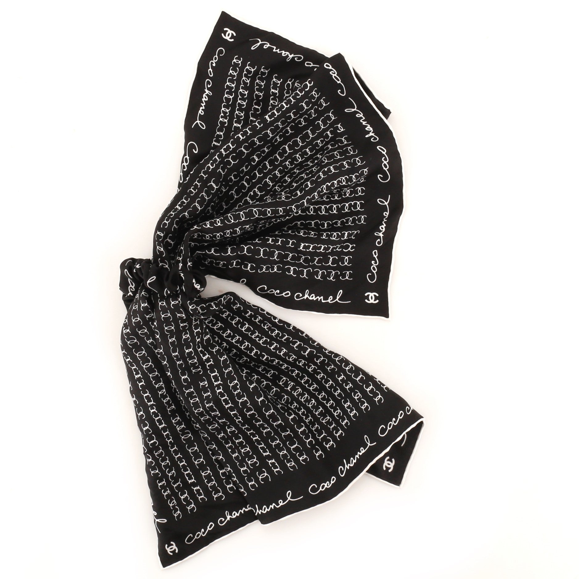 Coco Paris Scrunchie and Scarf Set Printed Silk XS