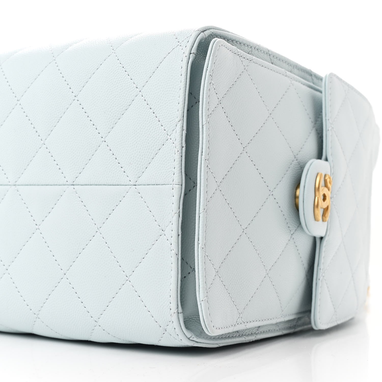 Caviar Quilted Medium Chanel 25 Handbag Light Blue