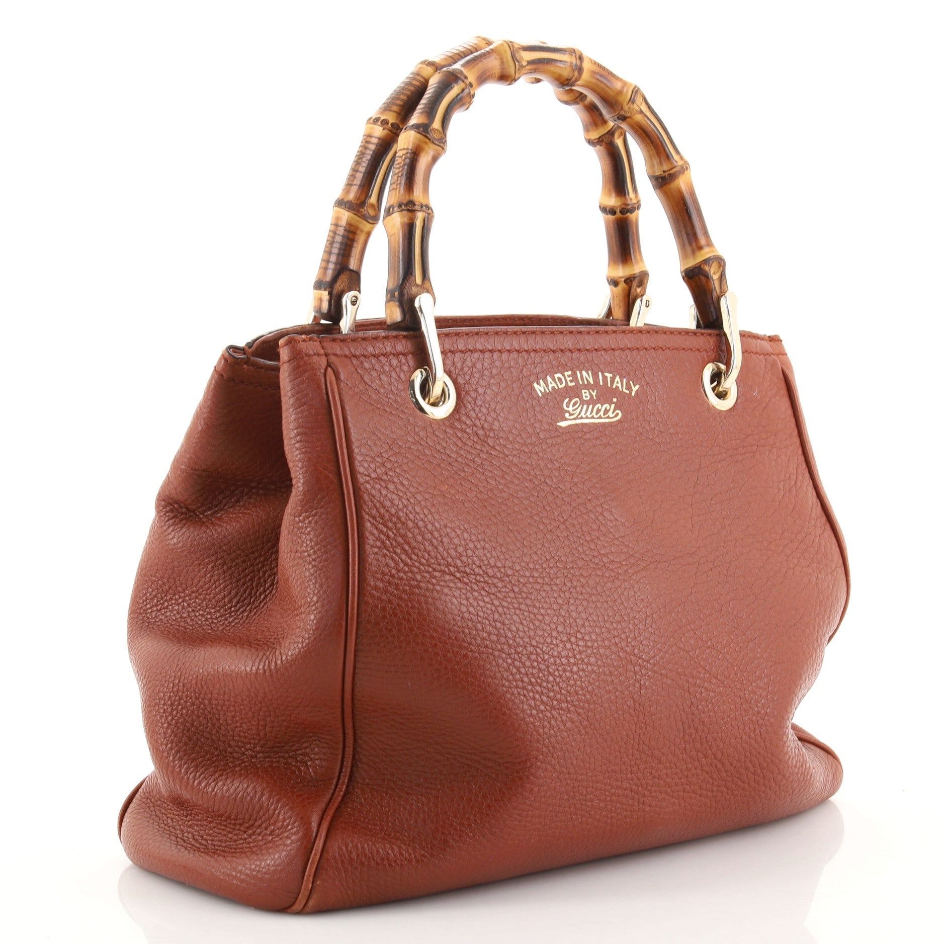 Bamboo Shopper Tote Leather Mini