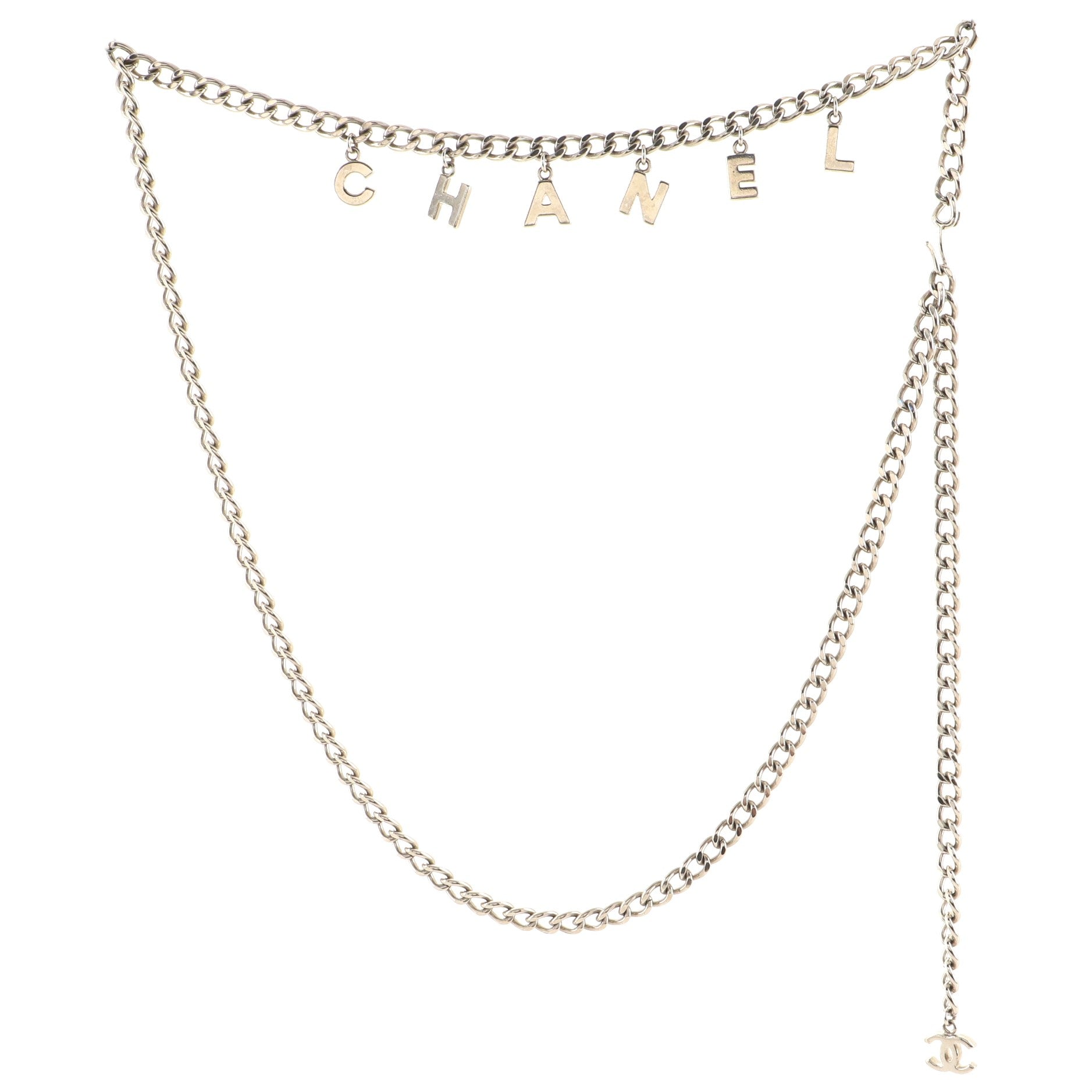 Logo Charm Chain Belt Metal 100