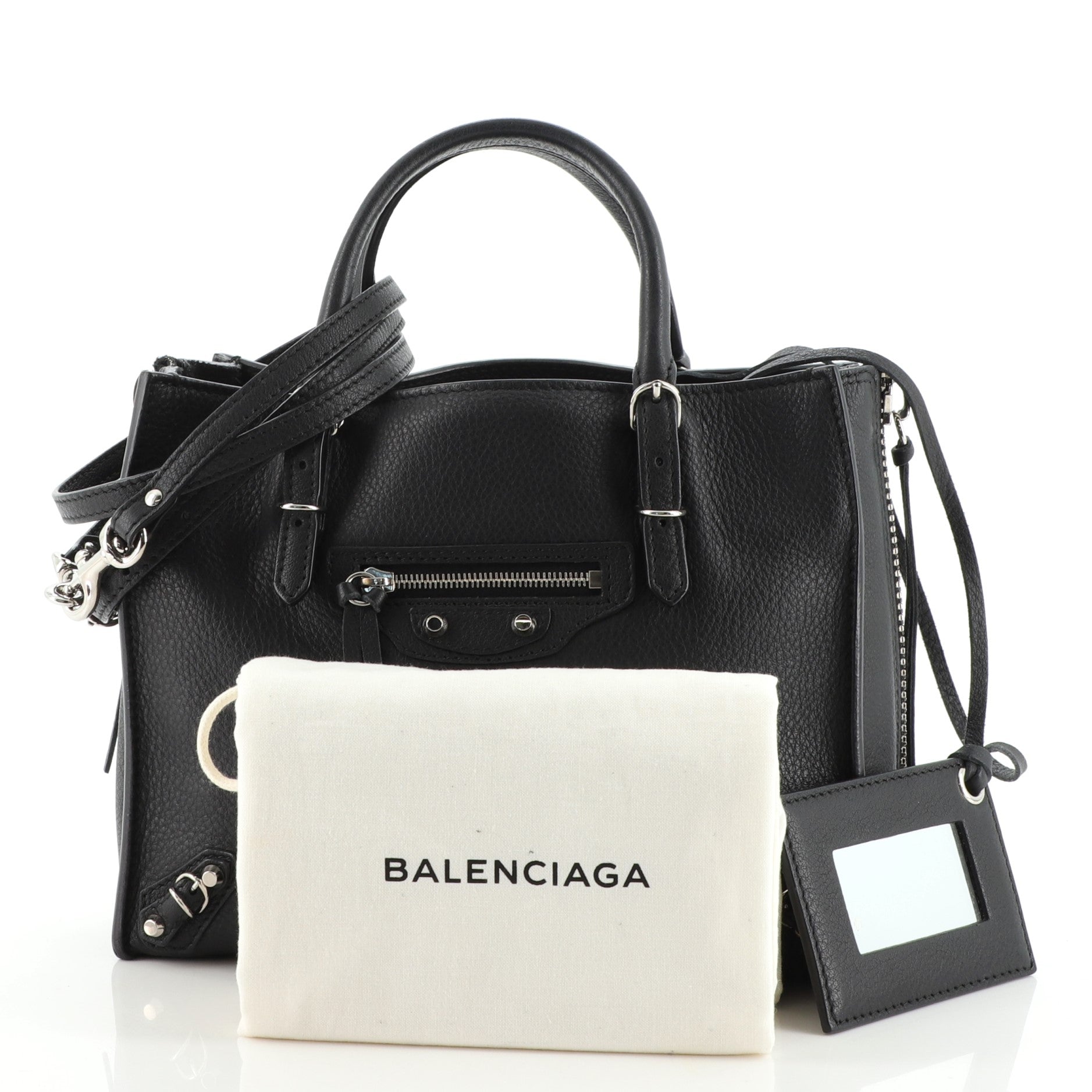 Papier A4 Zip Around Classic Studs Bag Leather Mini