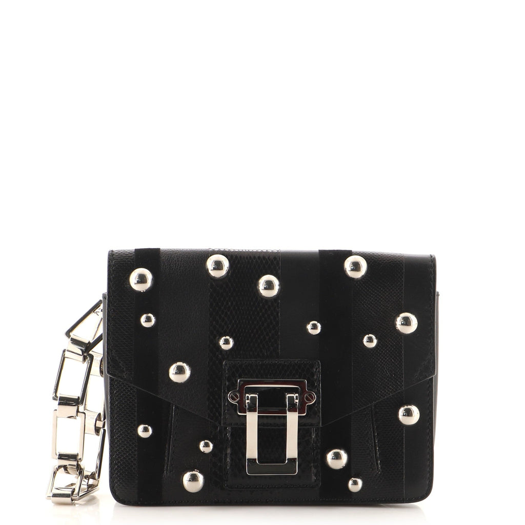 Hava Clutch Studded Mixed Media Small