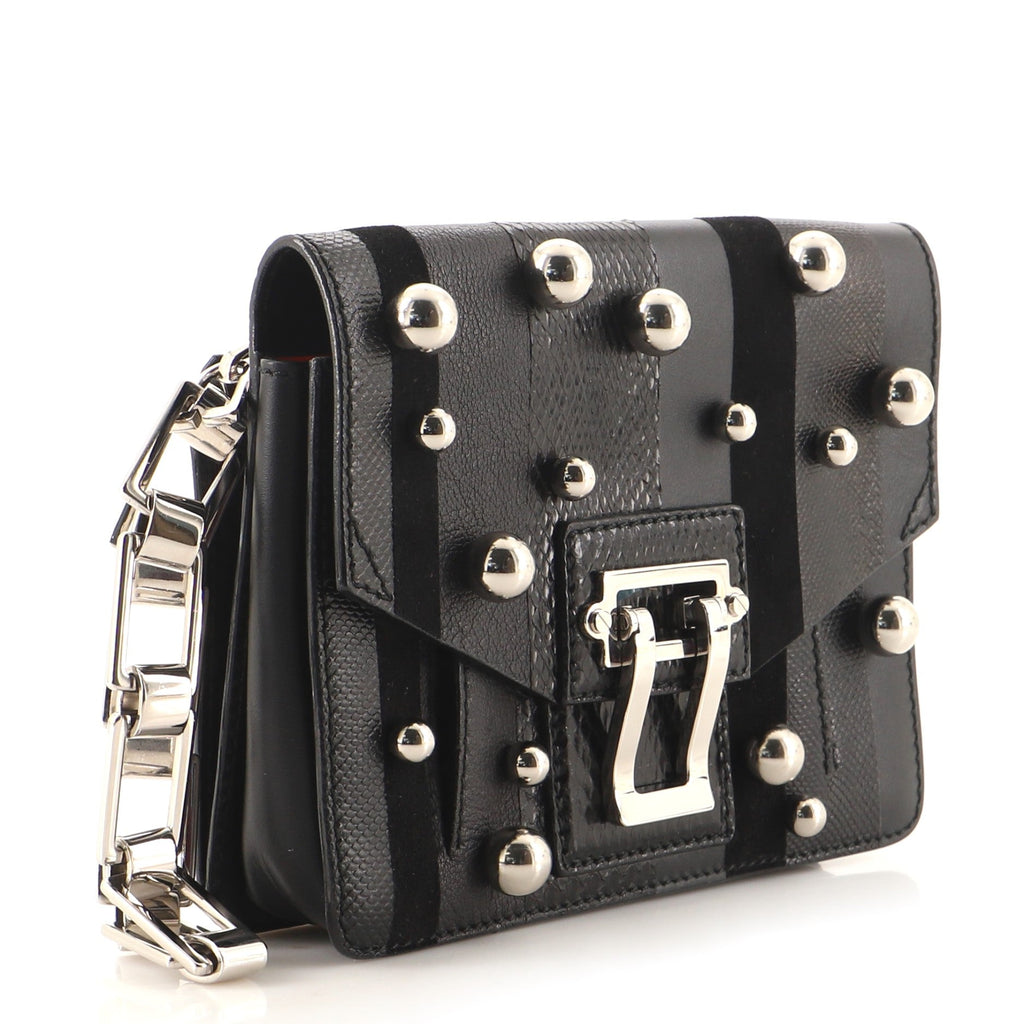 Hava Clutch Studded Mixed Media Small