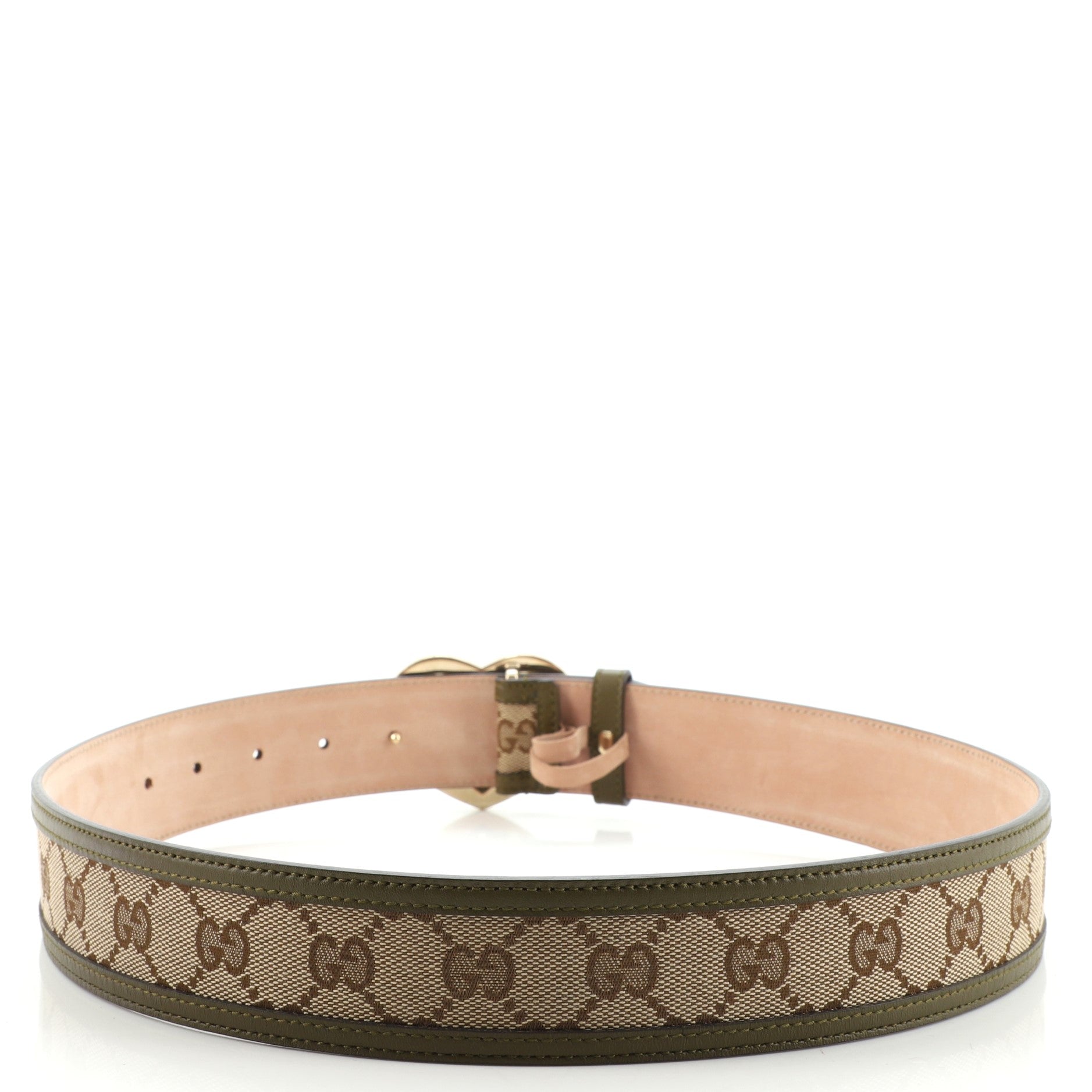 Lovely Heart Belt GG Canvas and Leather Wide 80