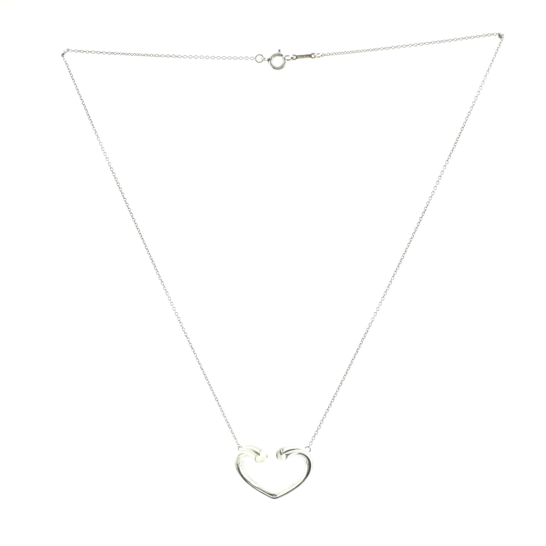 Paloma Picasso Tenderness Heart Pendant Necklace Sterling Silver