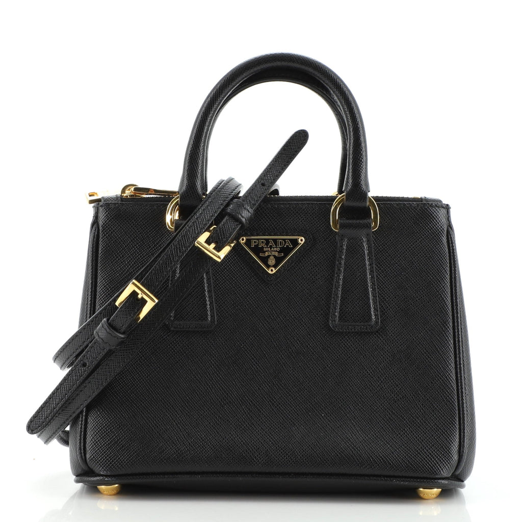 Galleria Double Zip Tote Saffiano Leather Mini