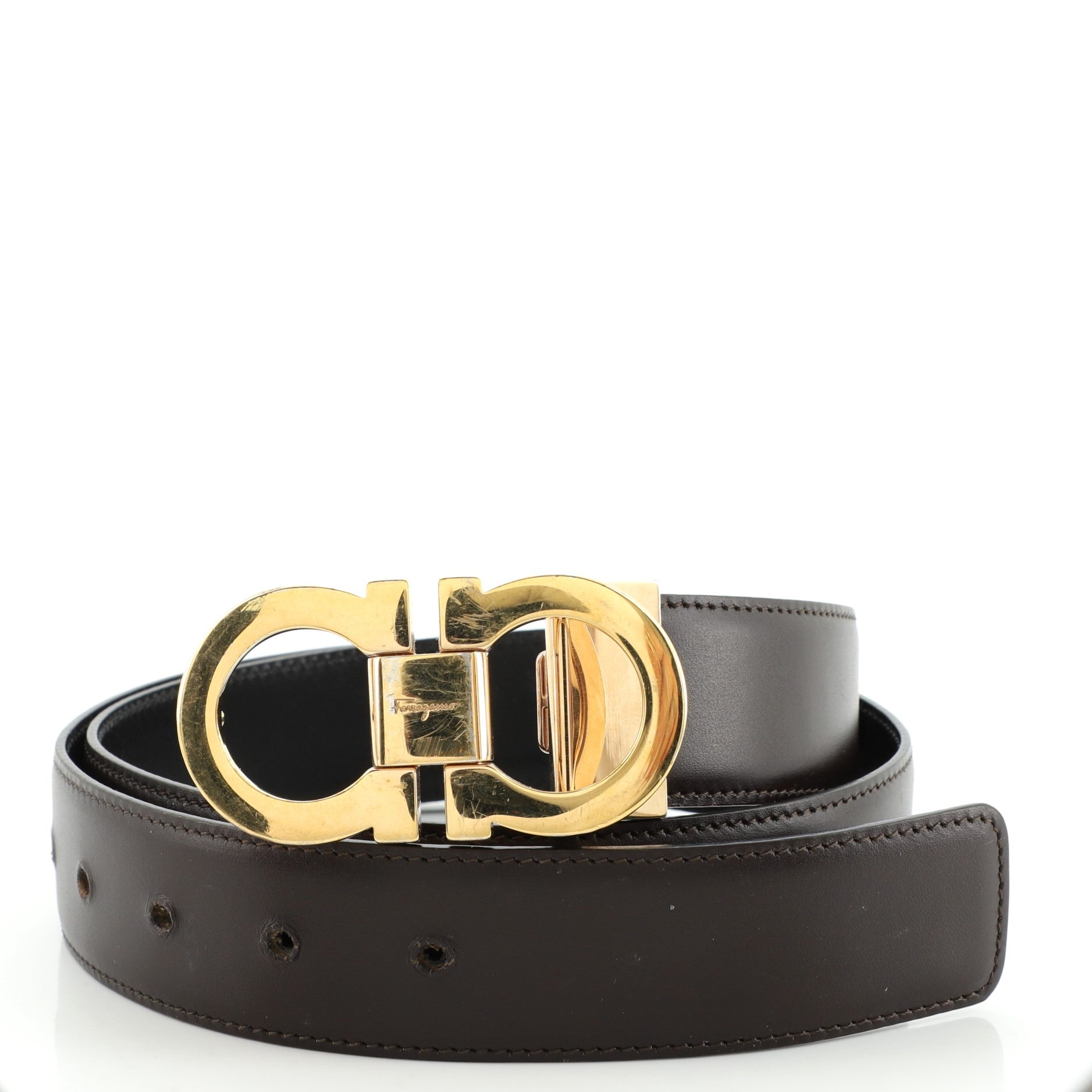 Gancini Reversible Belt Leather Wide 95