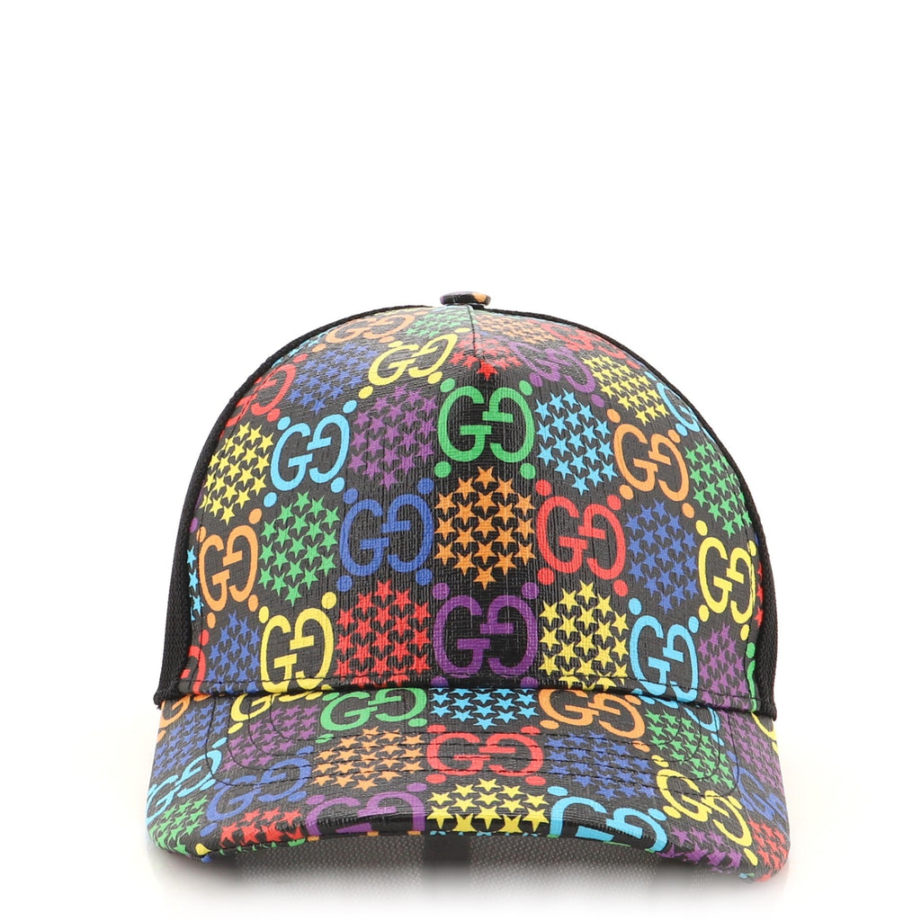 Baseball Cap Psychedelic Print GG Coated Canvas XXL