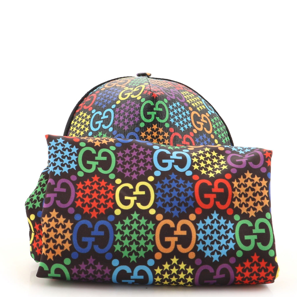 Baseball Cap Psychedelic Print GG Coated Canvas XXL