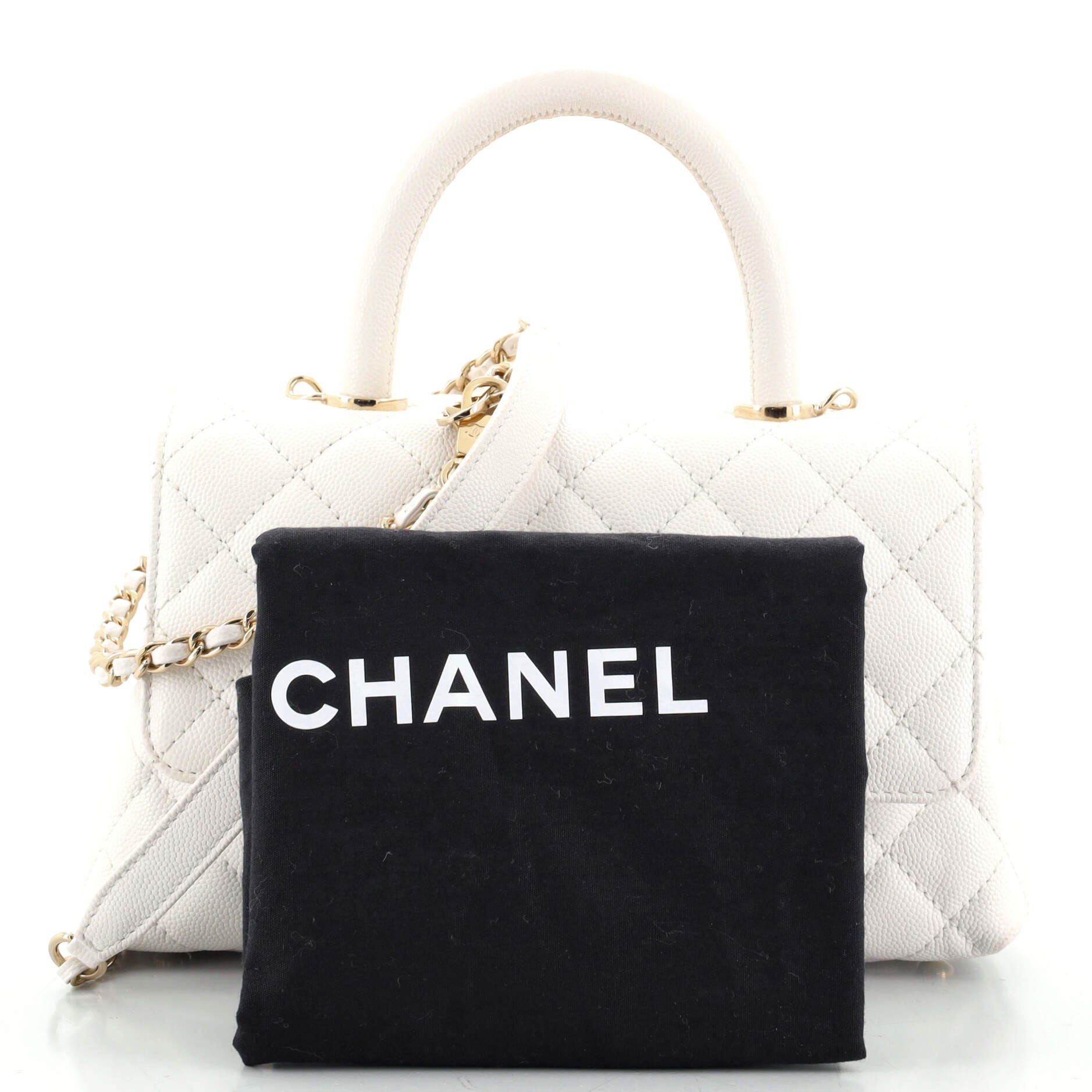Coco Top Handle Bag Quilted Caviar Mini