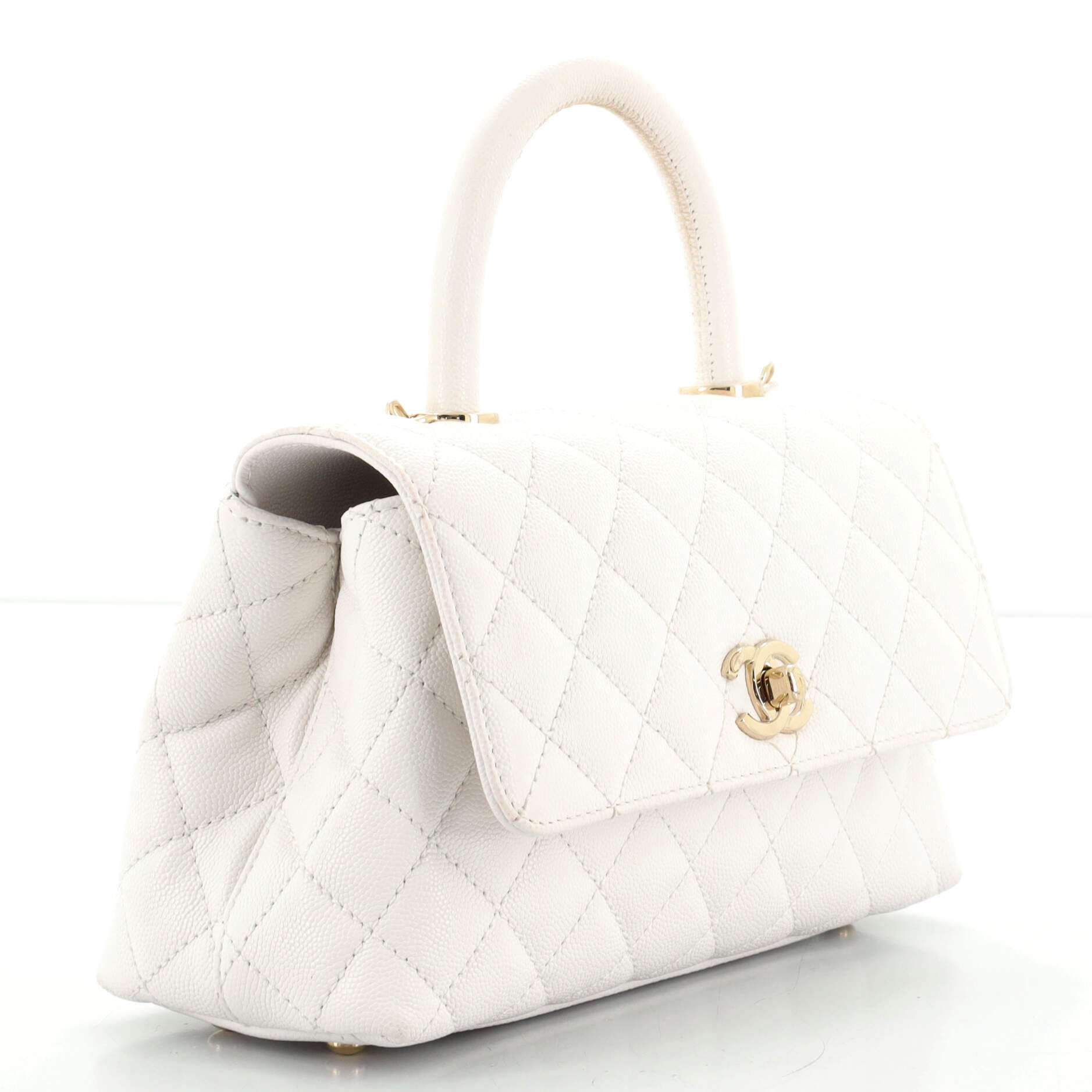 Coco Top Handle Bag Quilted Caviar Mini