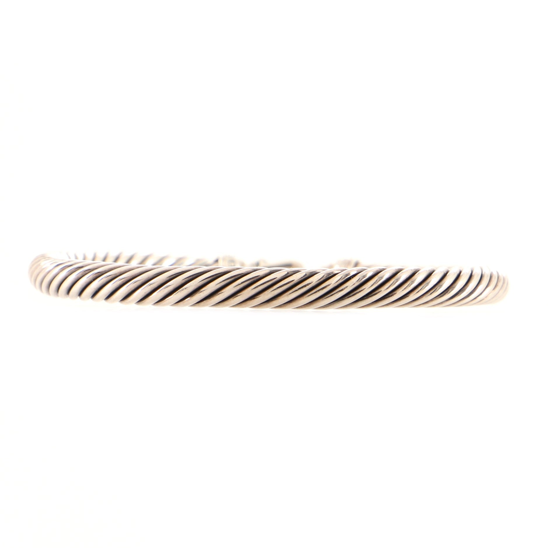 Cable Buckle Bracelet Sterling Silver with Diamonds 5mm