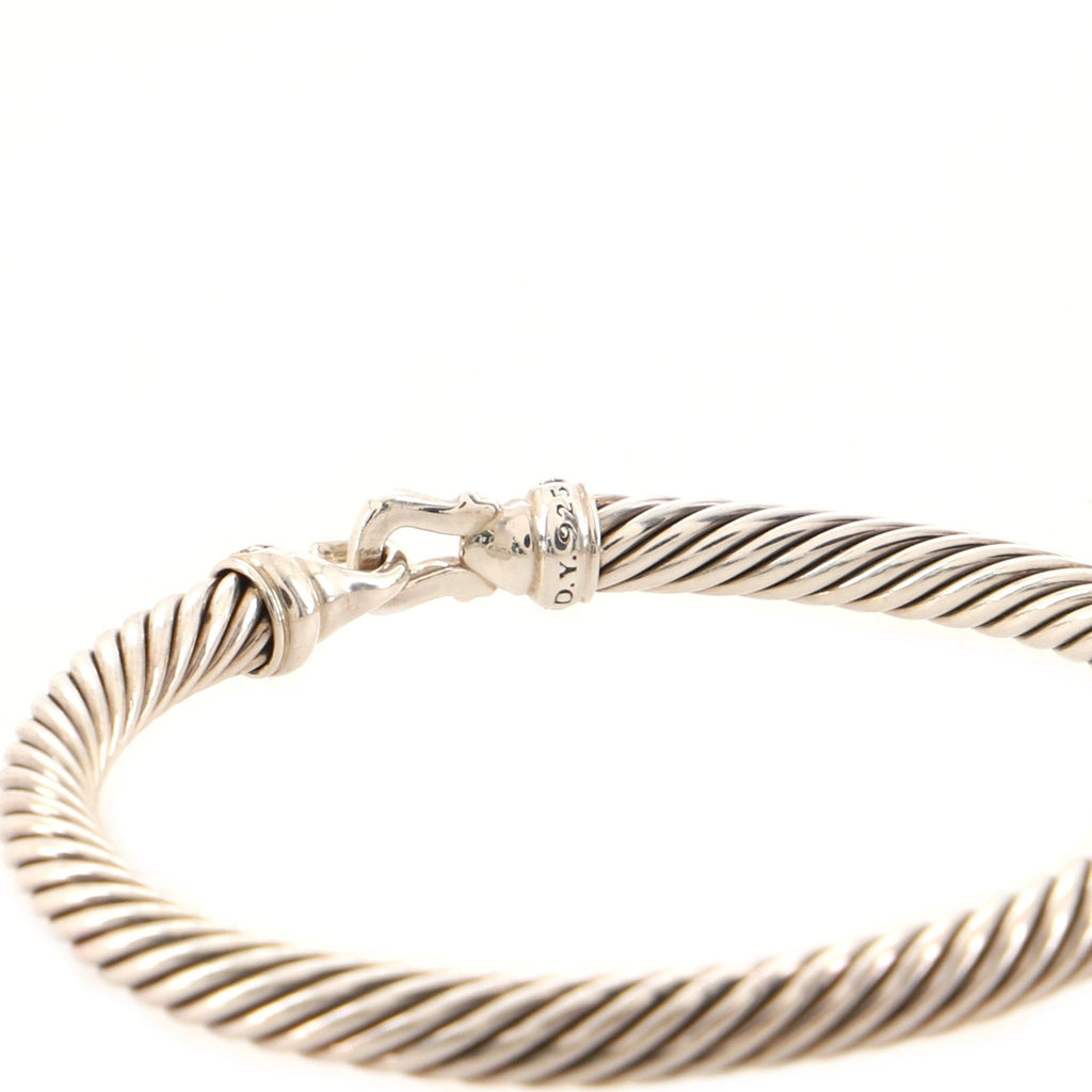 Cable Buckle Bracelet Sterling Silver with Diamonds 5mm