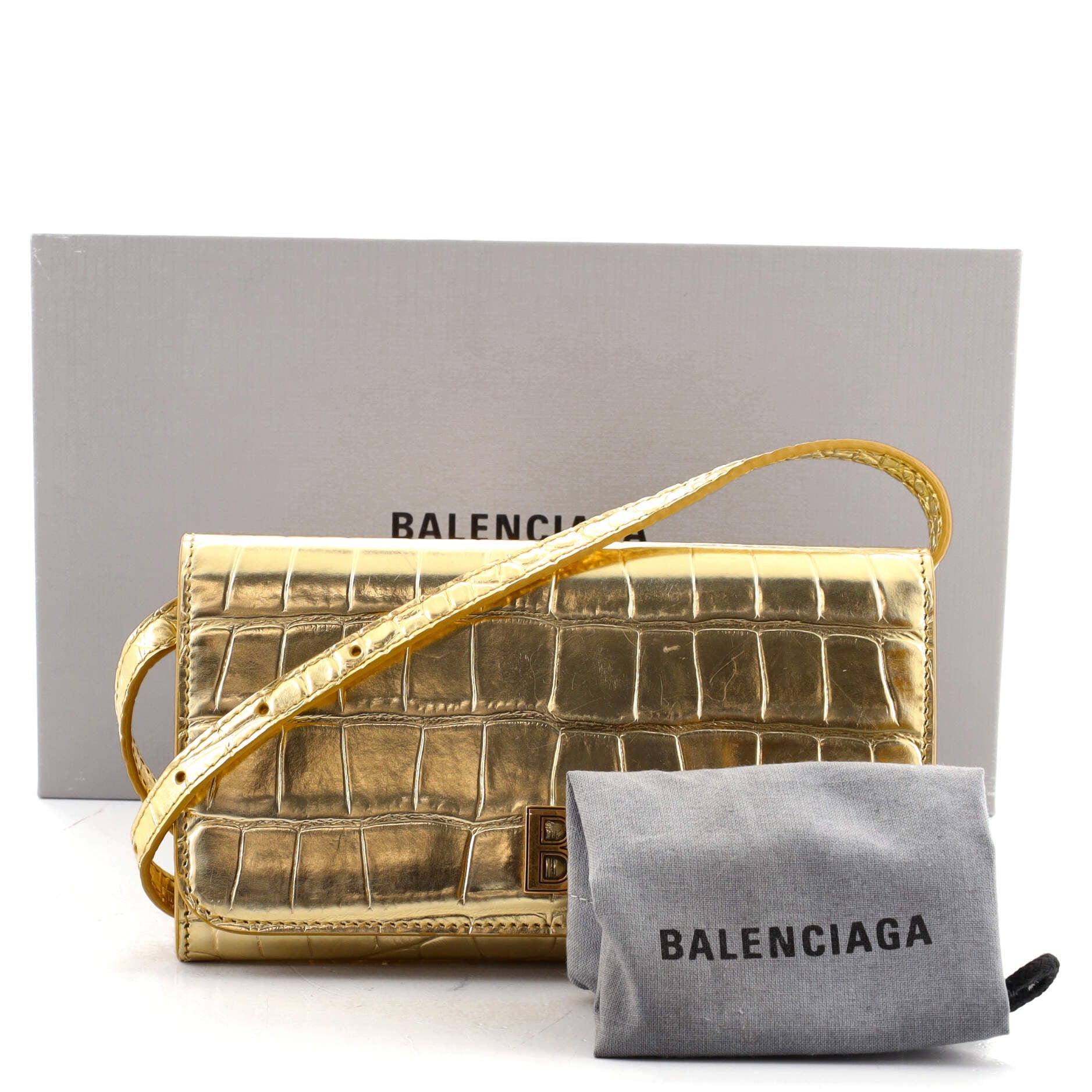 Touch B. Crossbody Bag Crocodile Embossed Leather Mini