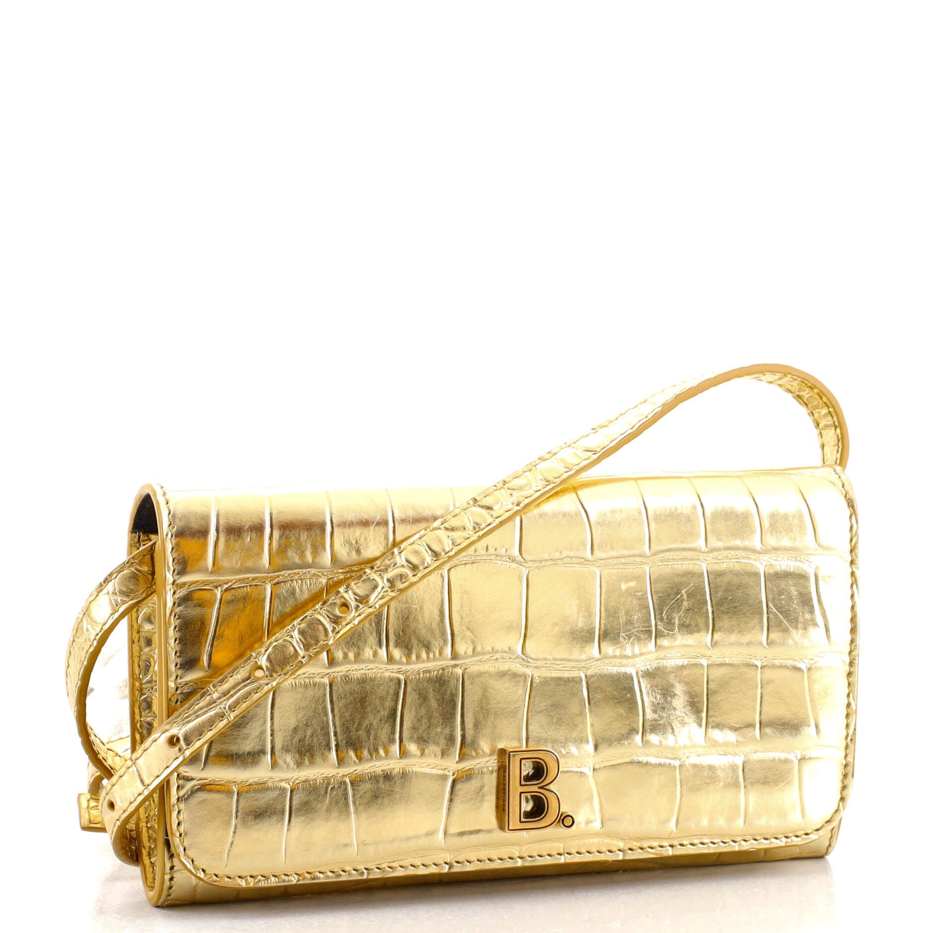 Touch B. Crossbody Bag Crocodile Embossed Leather Mini