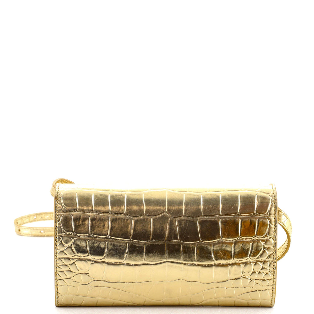 Touch B. Crossbody Bag Crocodile Embossed Leather Mini