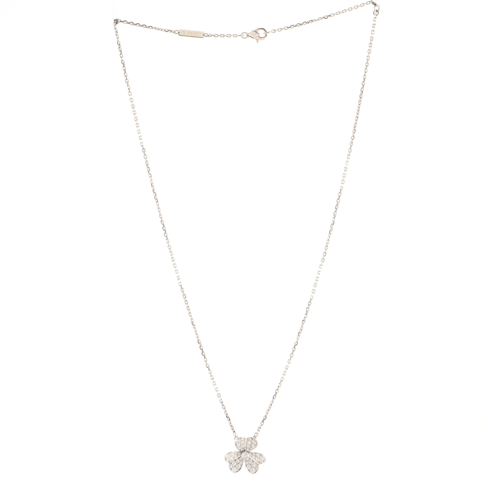 Frivole Pendant Necklace 18K White Gold with Pave Diamonds Small