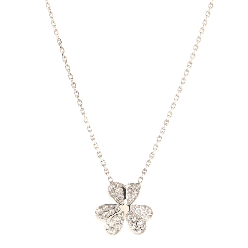 Frivole Pendant Necklace 18K White Gold with Pave Diamonds Small