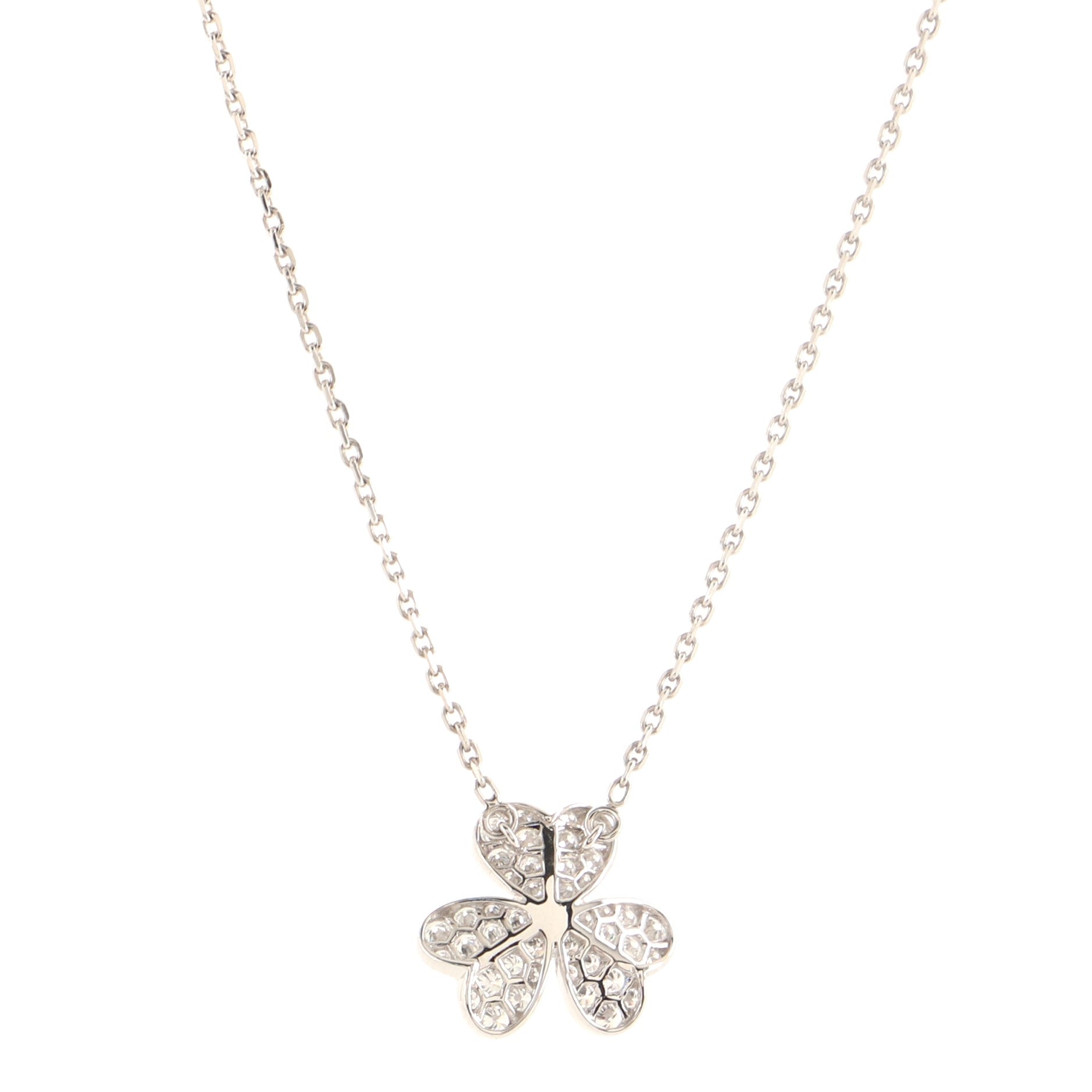 Frivole Pendant Necklace 18K White Gold with Pave Diamonds Small