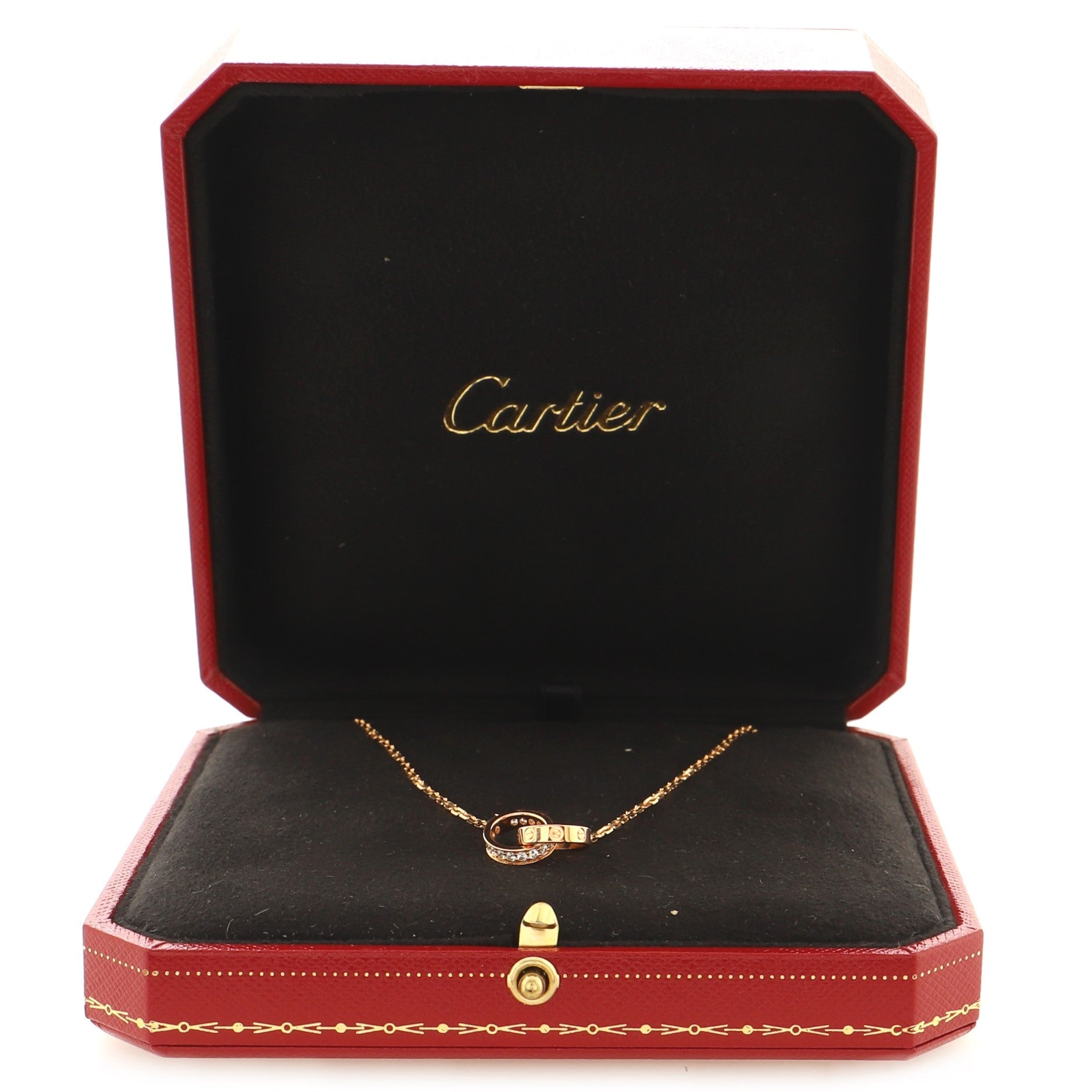 Love Interlocking Necklace 18K Rose Gold with Diamonds