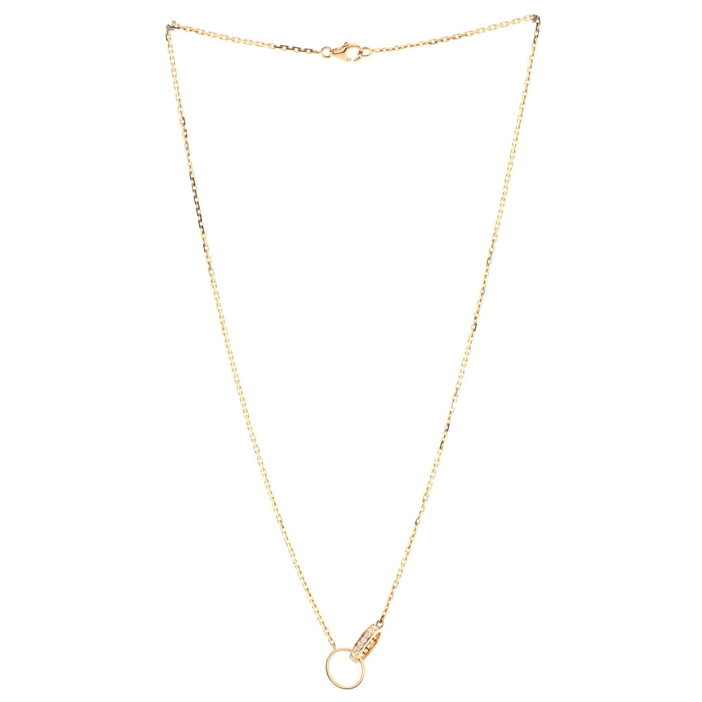 Love Interlocking Necklace 18K Rose Gold with Diamonds