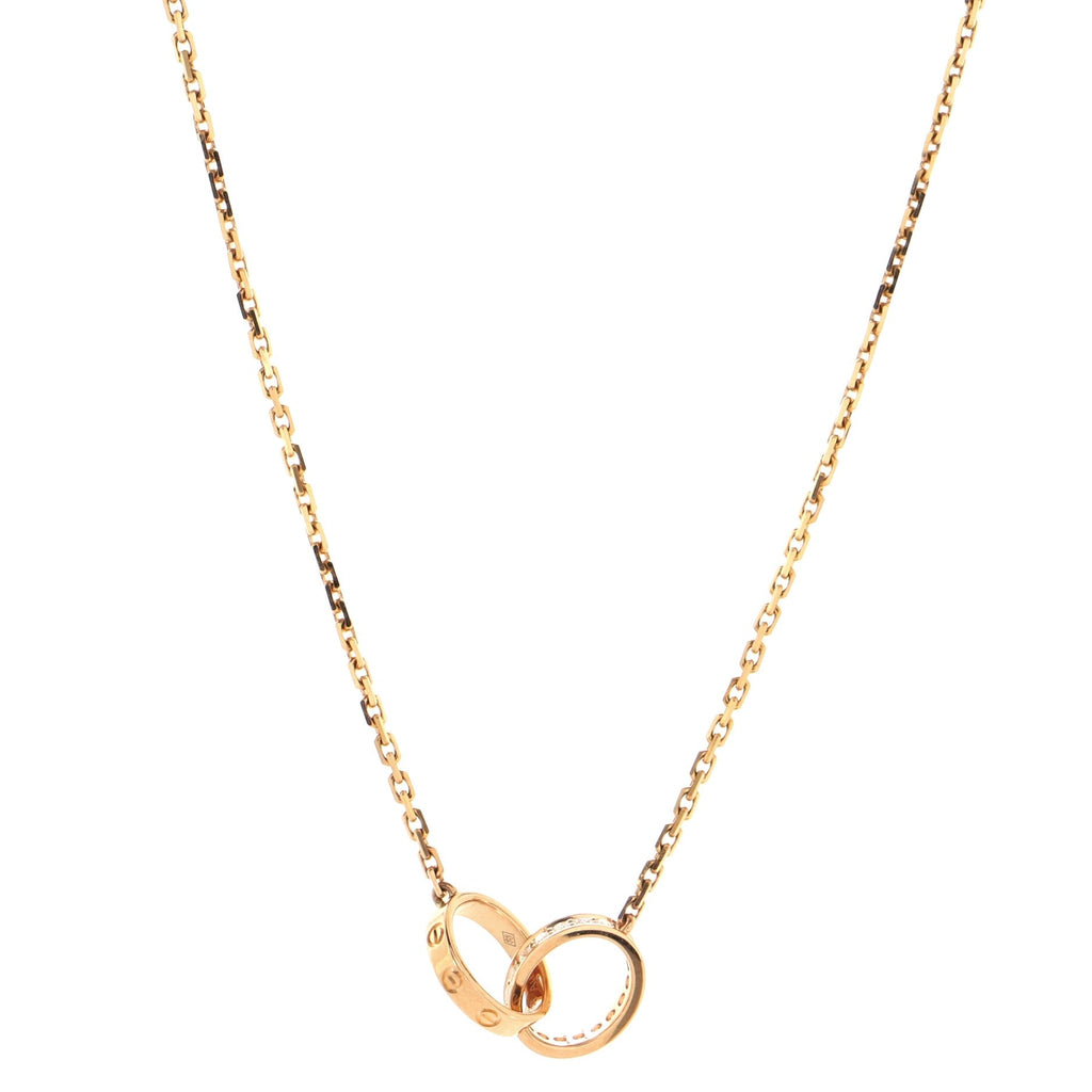 Love Interlocking Necklace 18K Rose Gold with Diamonds