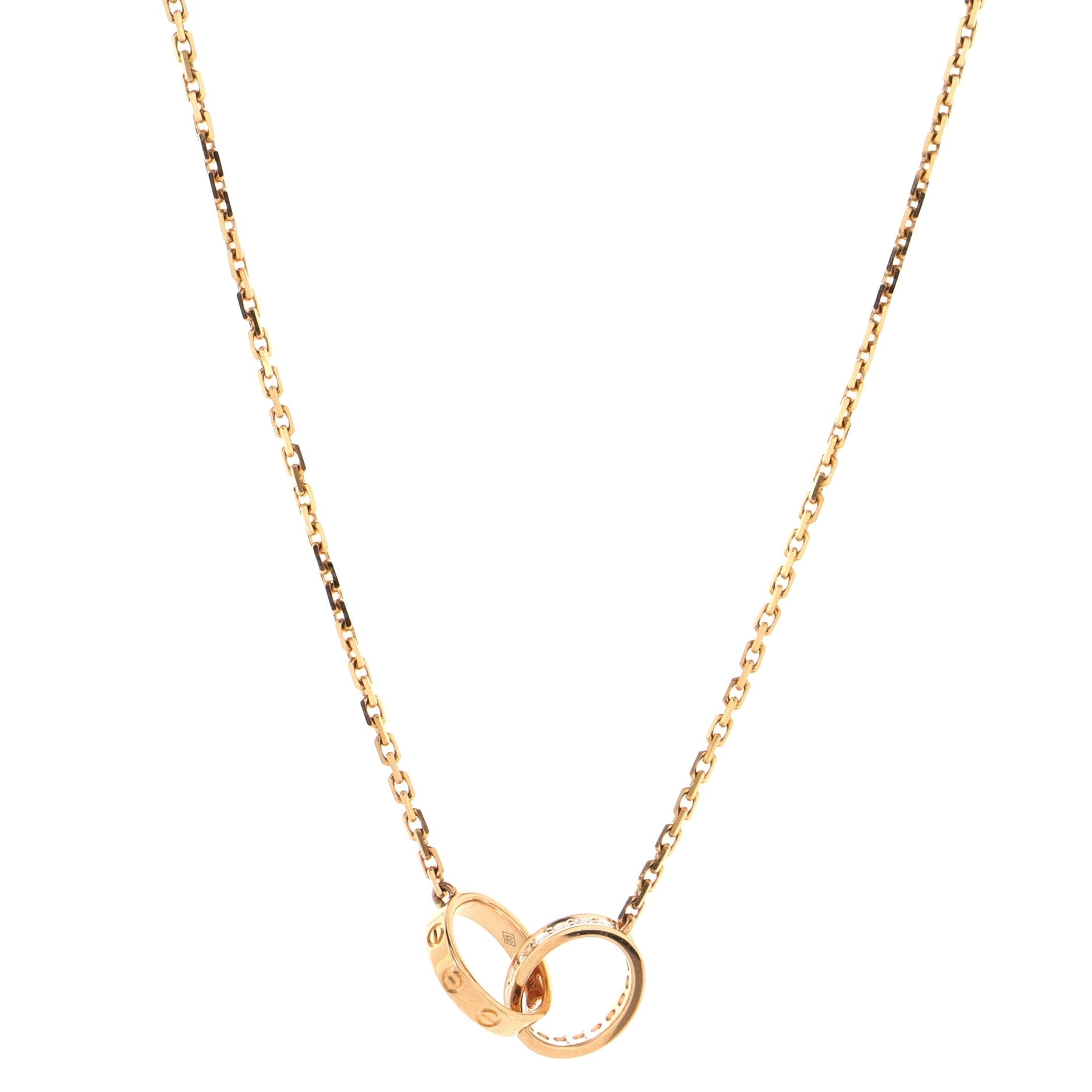 Love Interlocking Necklace 18K Rose Gold with Diamonds