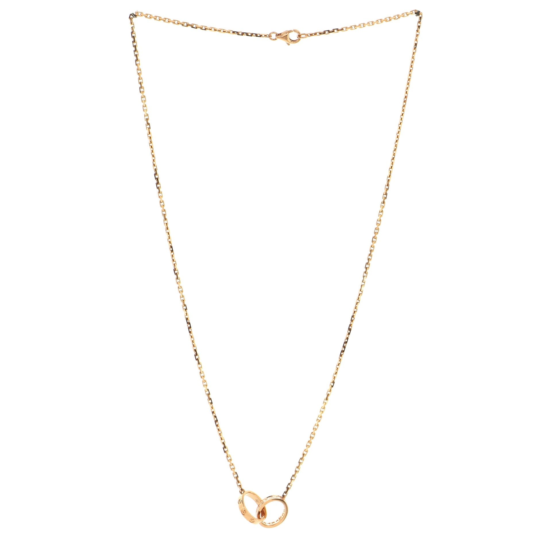 Love Interlocking Necklace 18K Rose Gold with Diamonds