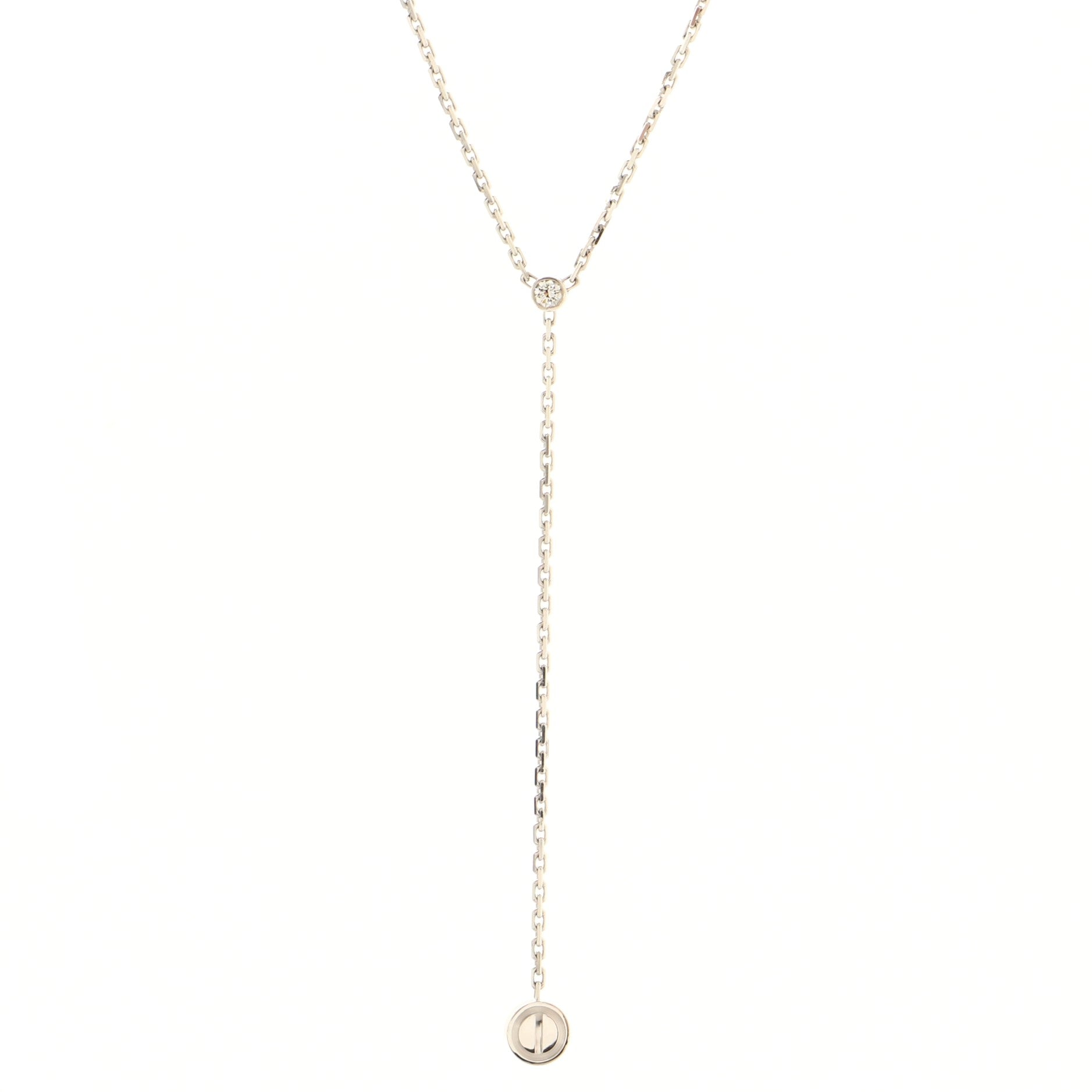 Love Drop Pendant Necklace 18K White Gold with Diamond